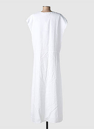 Rochie lungă țesătură poplin mâneci scurte alb SAMSOE & SAMSOE femeie