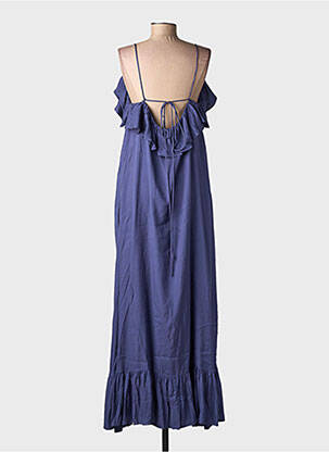 Rochie lungă țesătură poplin bretele subțiri albastru ESSENTIEL ANTWERP femeie