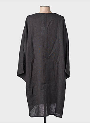 Rochie midi mâneci 3/4 mâneci 3/4 gri ANNE MI femeie