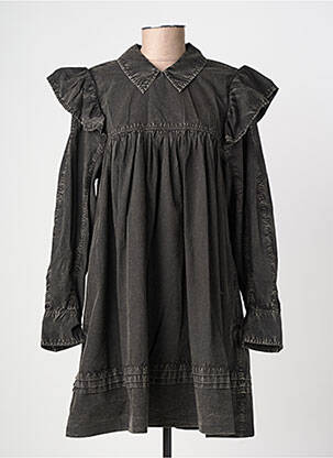 Rochie scurtă croială evazată mâneci lungi negru GANNI femeie