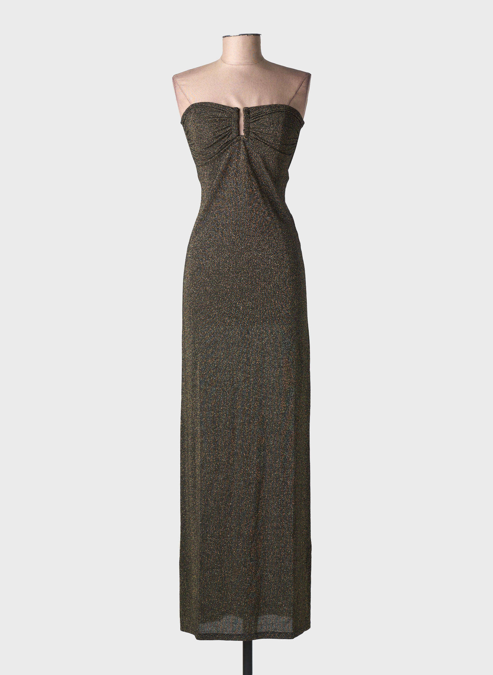 Rochie lungă fără mâneci fără mâneci auriu BELIZA femeie