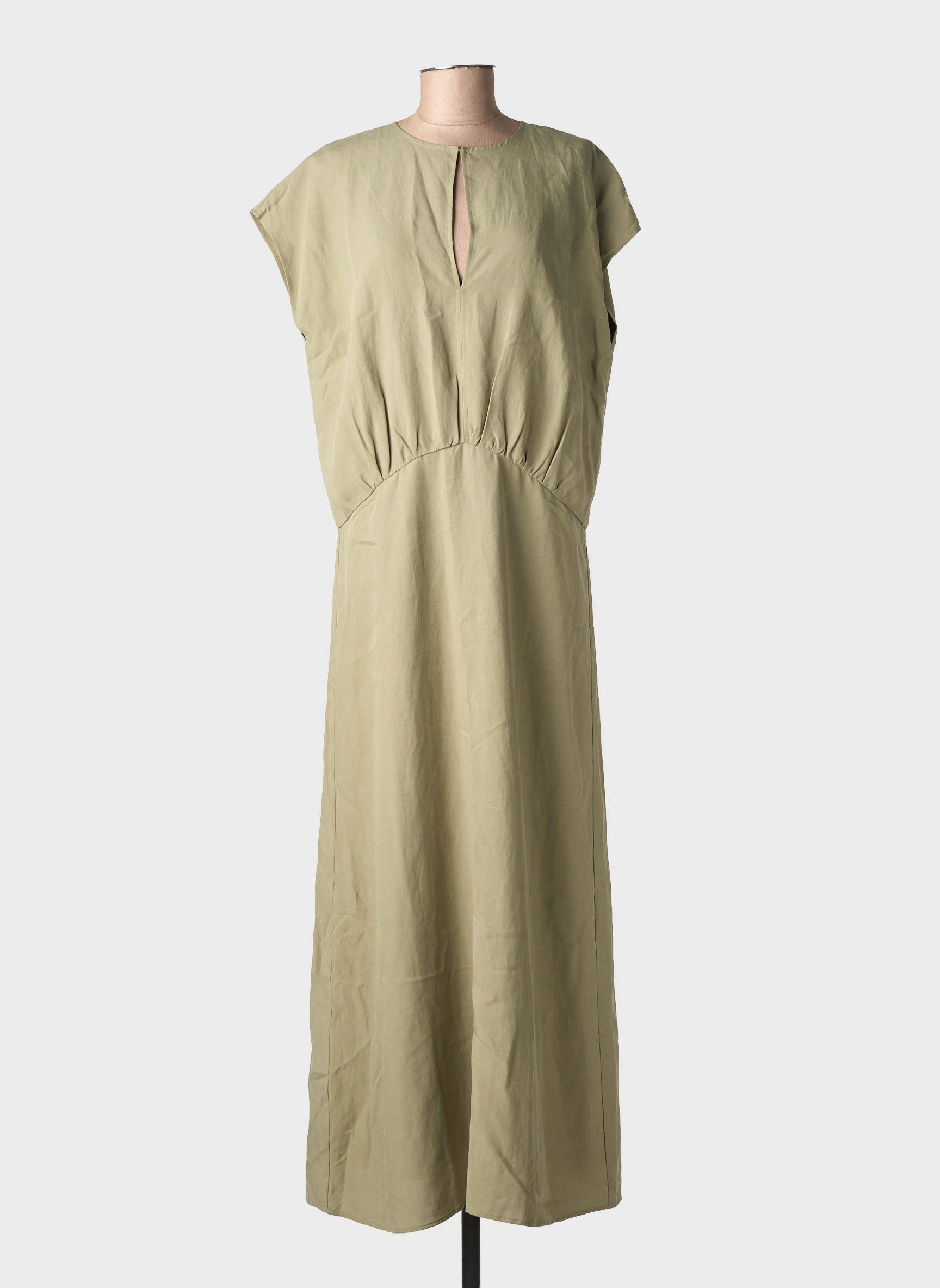 Rochie lungă mâneci scurte mâneci scurte verde SAMSOE & SAMSOE femeie