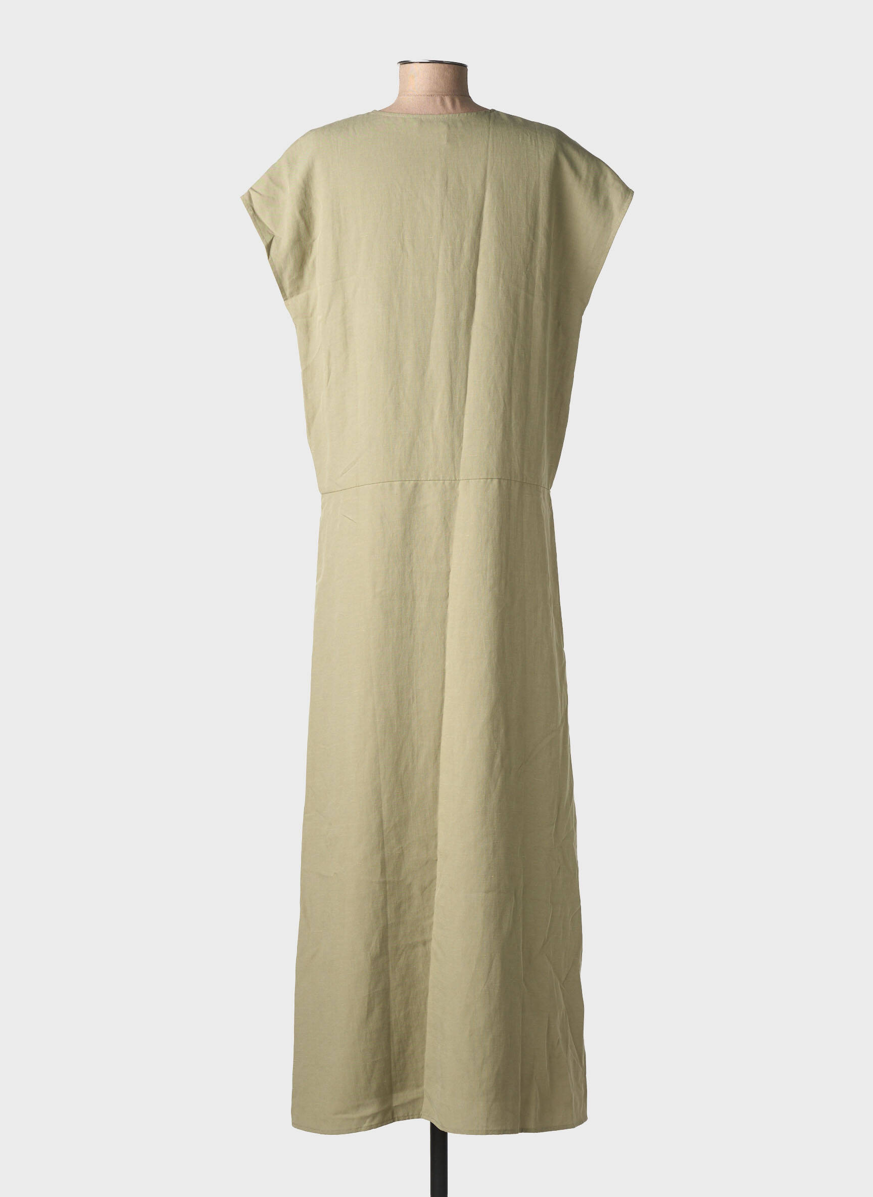 Rochie lungă mâneci scurte mâneci scurte verde SAMSOE & SAMSOE femeie