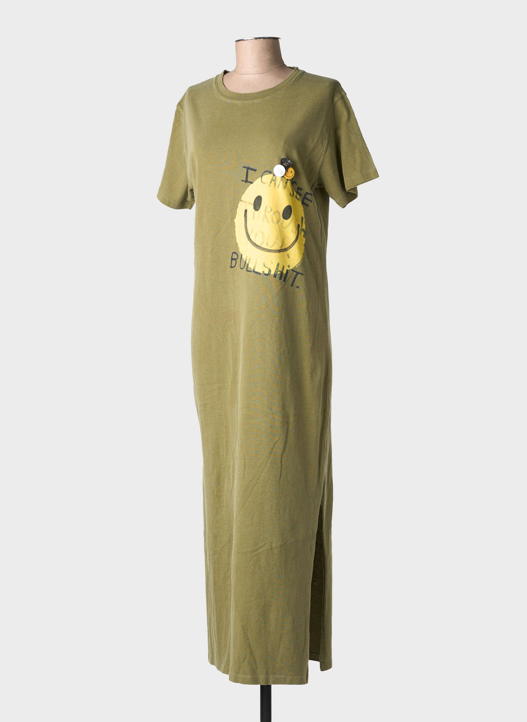 Rochie lungă mâneci scurte mâneci scurte verde NEWTONE femeie