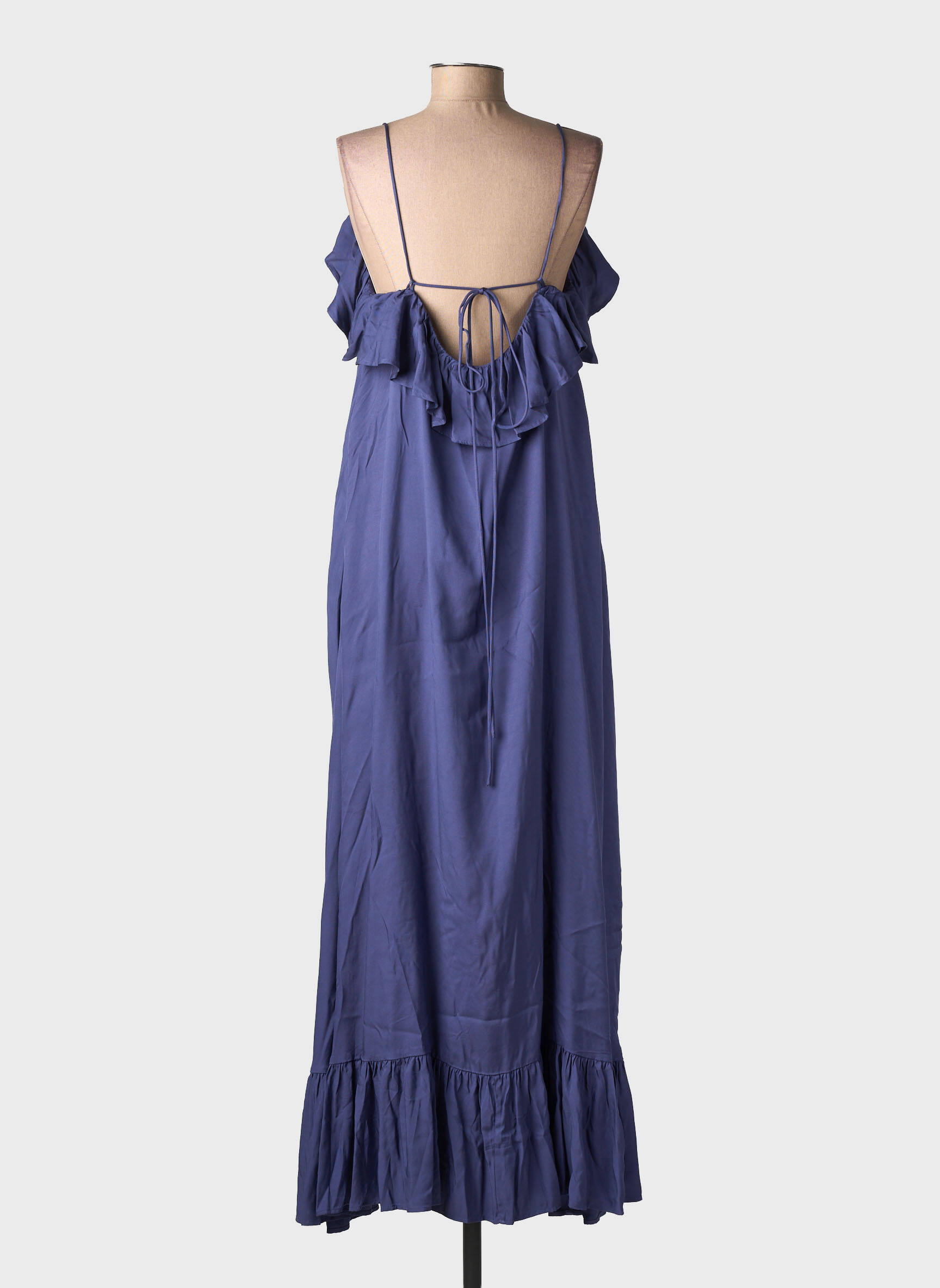Rochie lungă croială evazată bretele subțiri albastru ESSENTIEL ANTWERP femeie