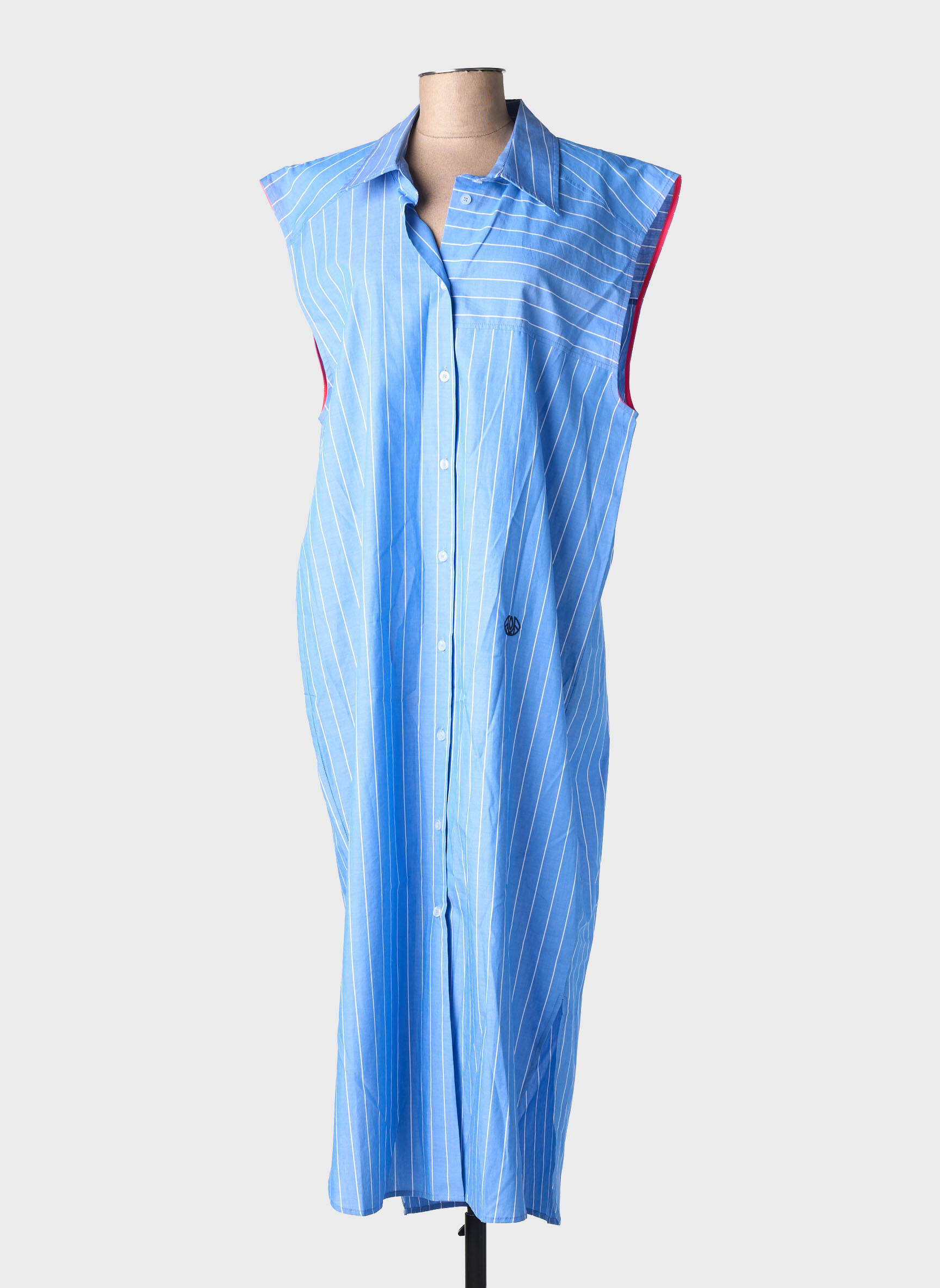 Rochie lungă mâneci scurte mâneci scurte albastru LES FELICITES femeie