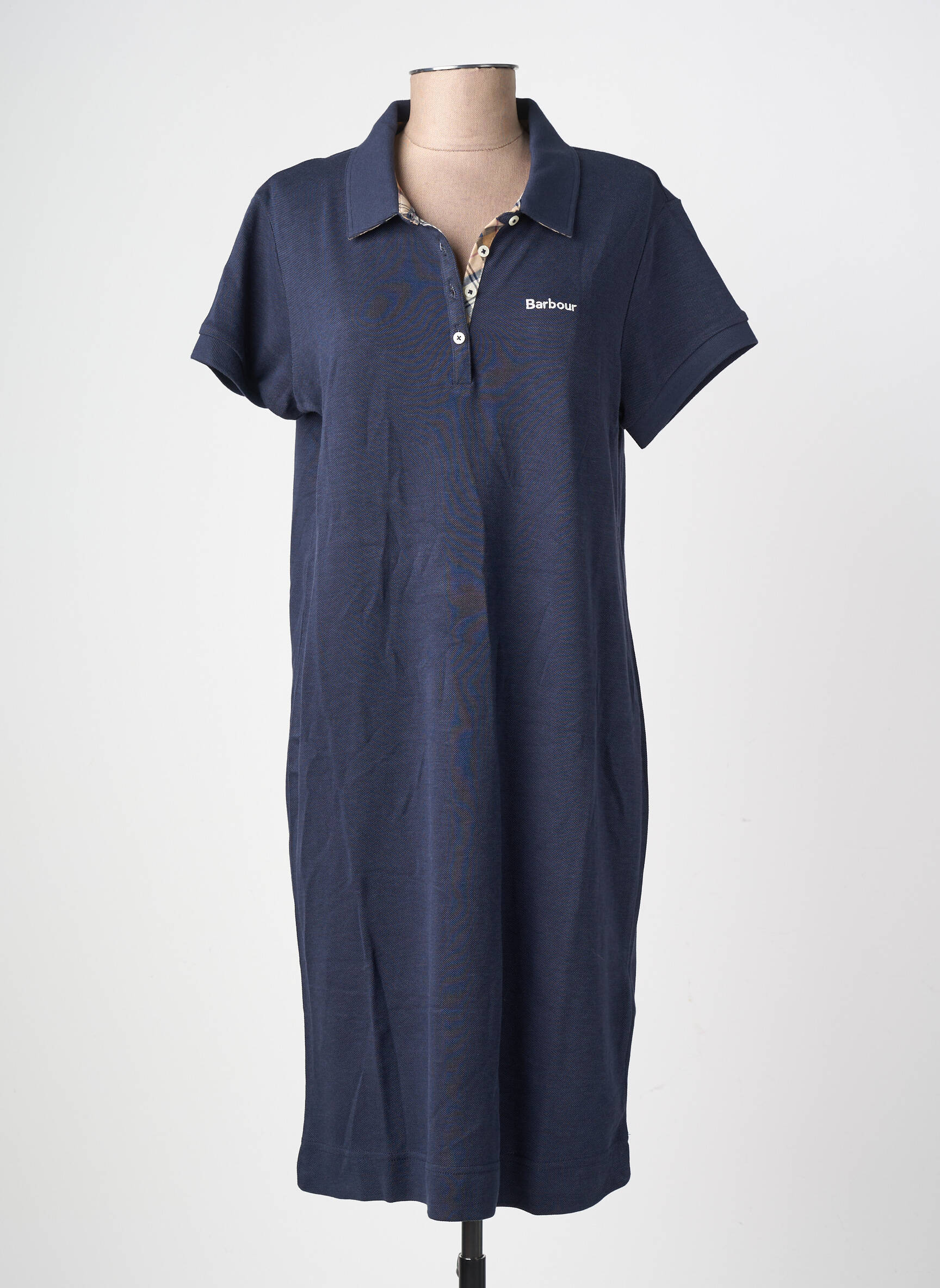 Rochie midi mâneci scurte mâneci scurte albastru BARBOUR femeie