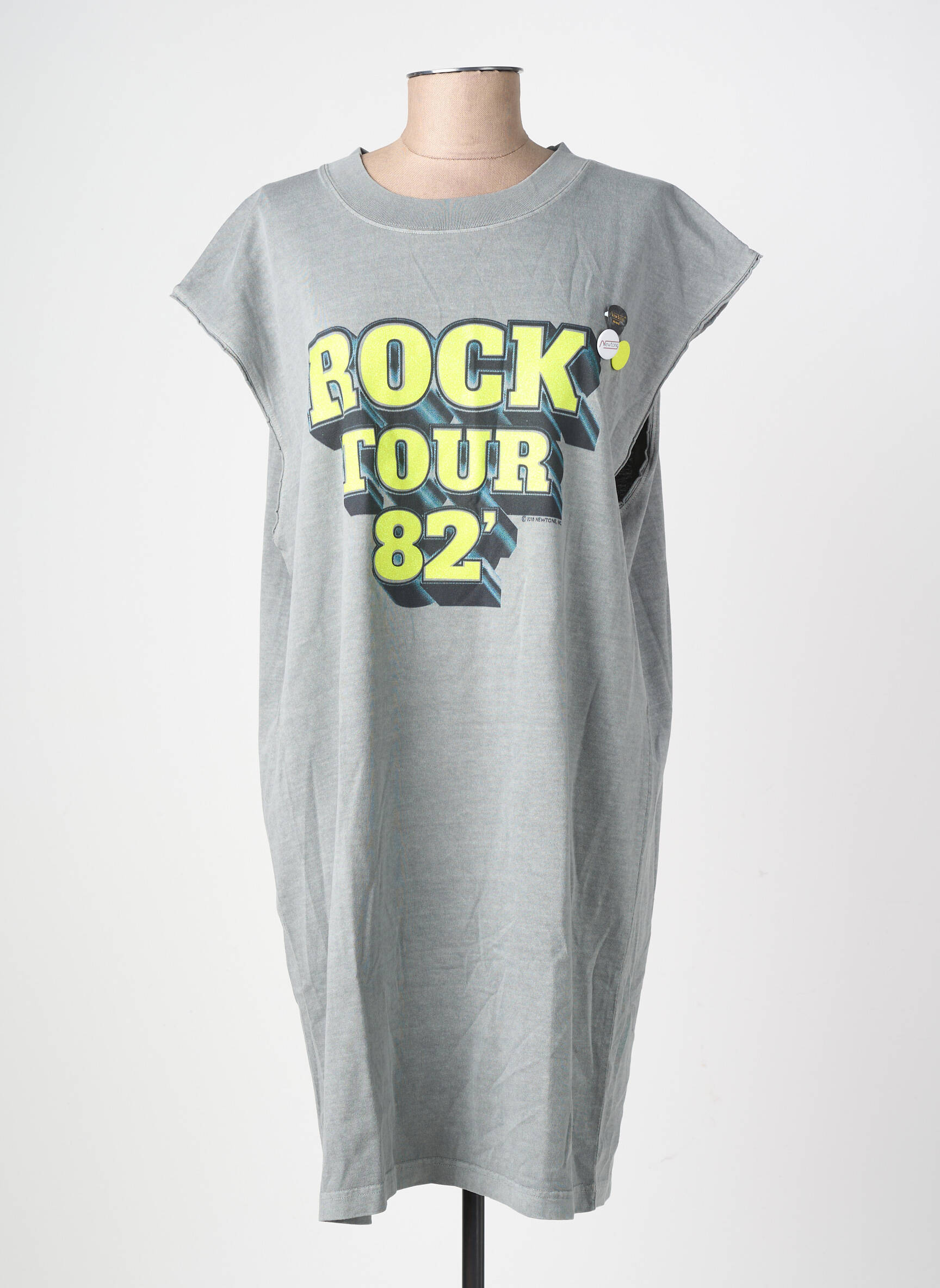 Rochie scurtă mâneci scurte mâneci scurte gri NEWTONE femeie
