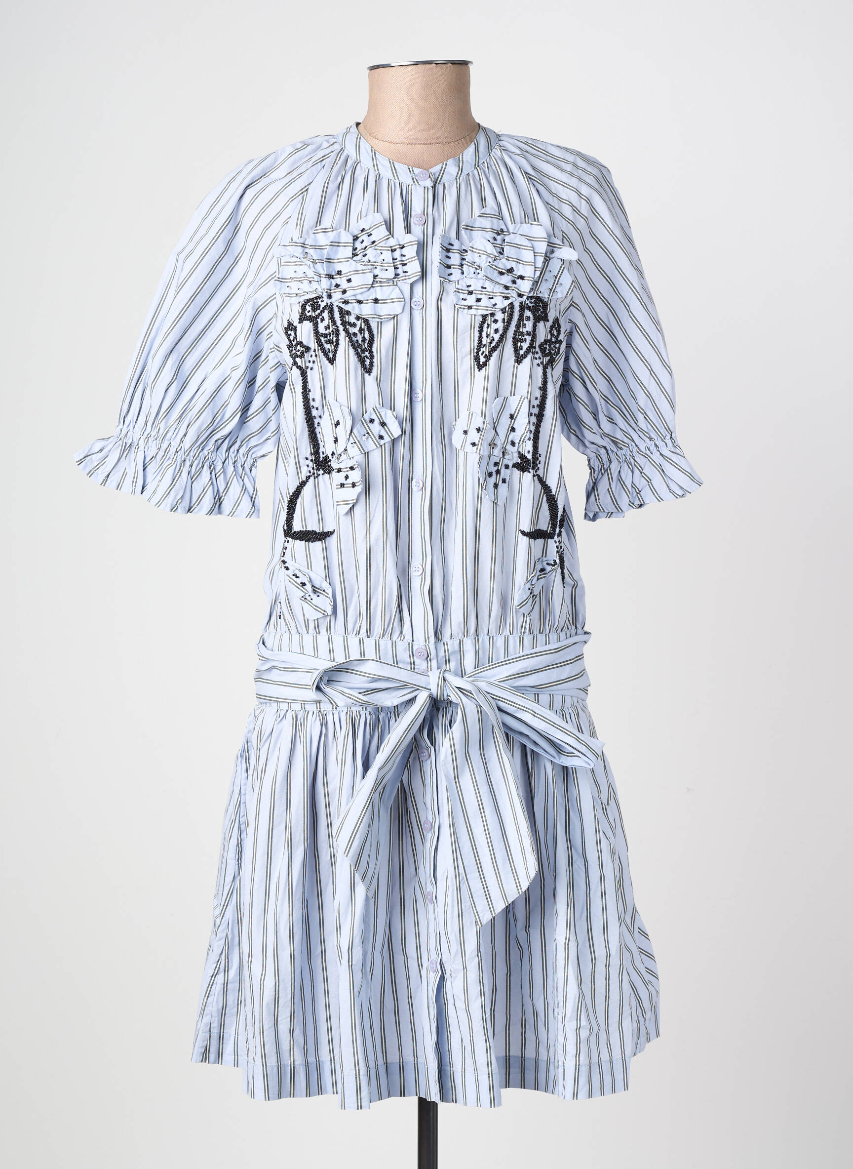 Rochie scurtă mâneci 3/4 mâneci 3/4 albastru ESSENTIEL ANTWERP femeie