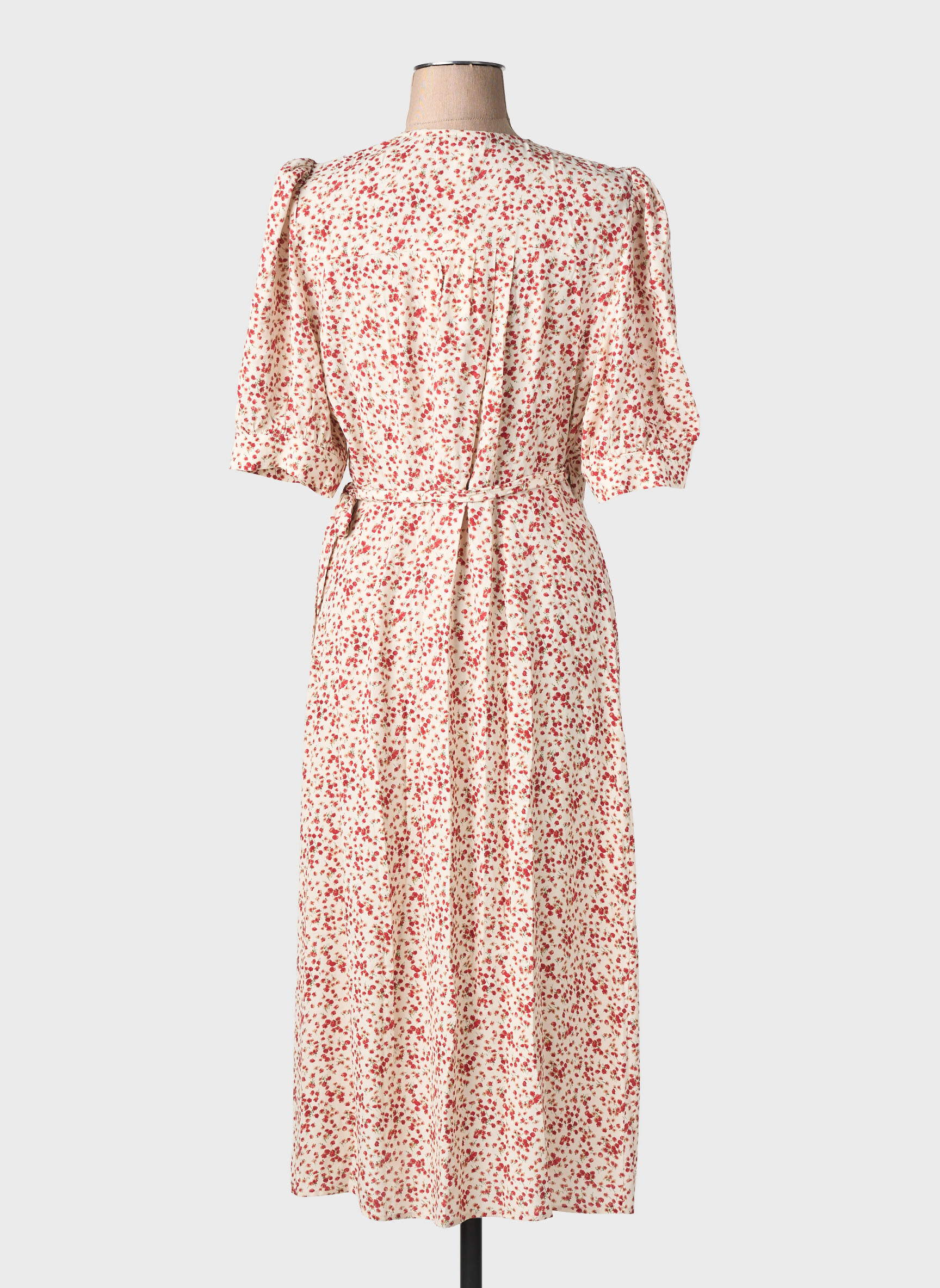 Rochie midi imprimeu floral mâneci scurte roșu ROUJE femeie