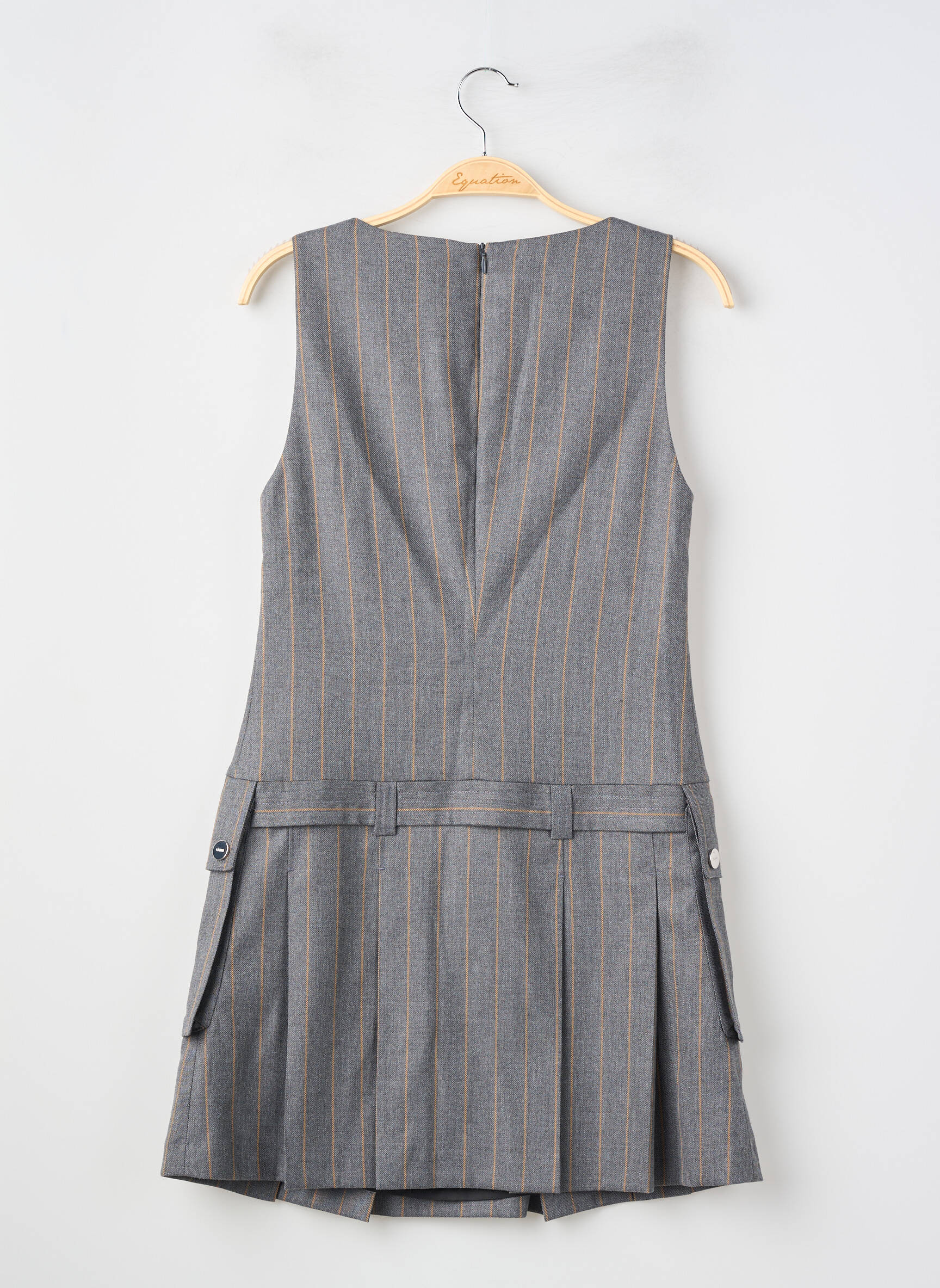 Rochie scurtă fără mâneci fără mâneci gri GANNI femeie