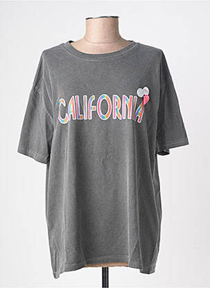 Tricou croială dreaptă mâneci scurte gri NEWTONE femeie