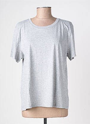 Tricou croială dreaptă mâneci scurte gri RAILS femeie