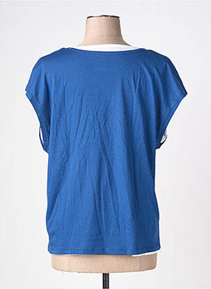 Tricou croială dreaptă mâneci scurte albastru MAJESTIC FILATURES femeie