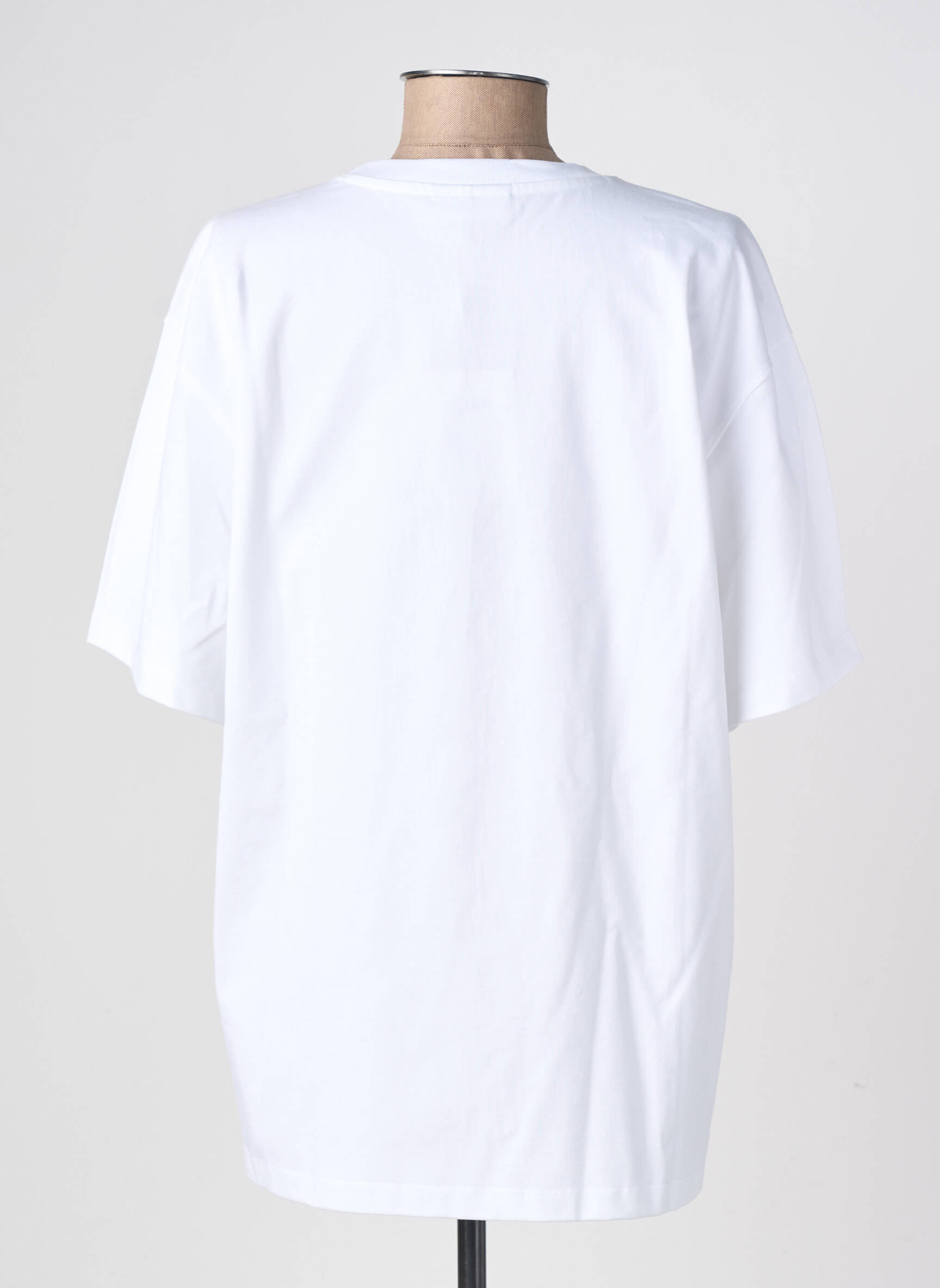 Tricou croială dreaptă mâneci scurte alb GANNI femeie