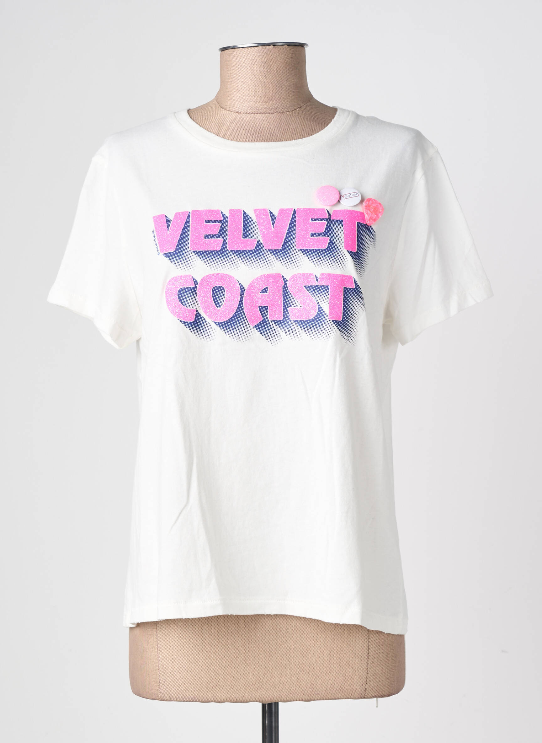 Tricou croială dreaptă mâneci scurte alb NEWTONE femeie