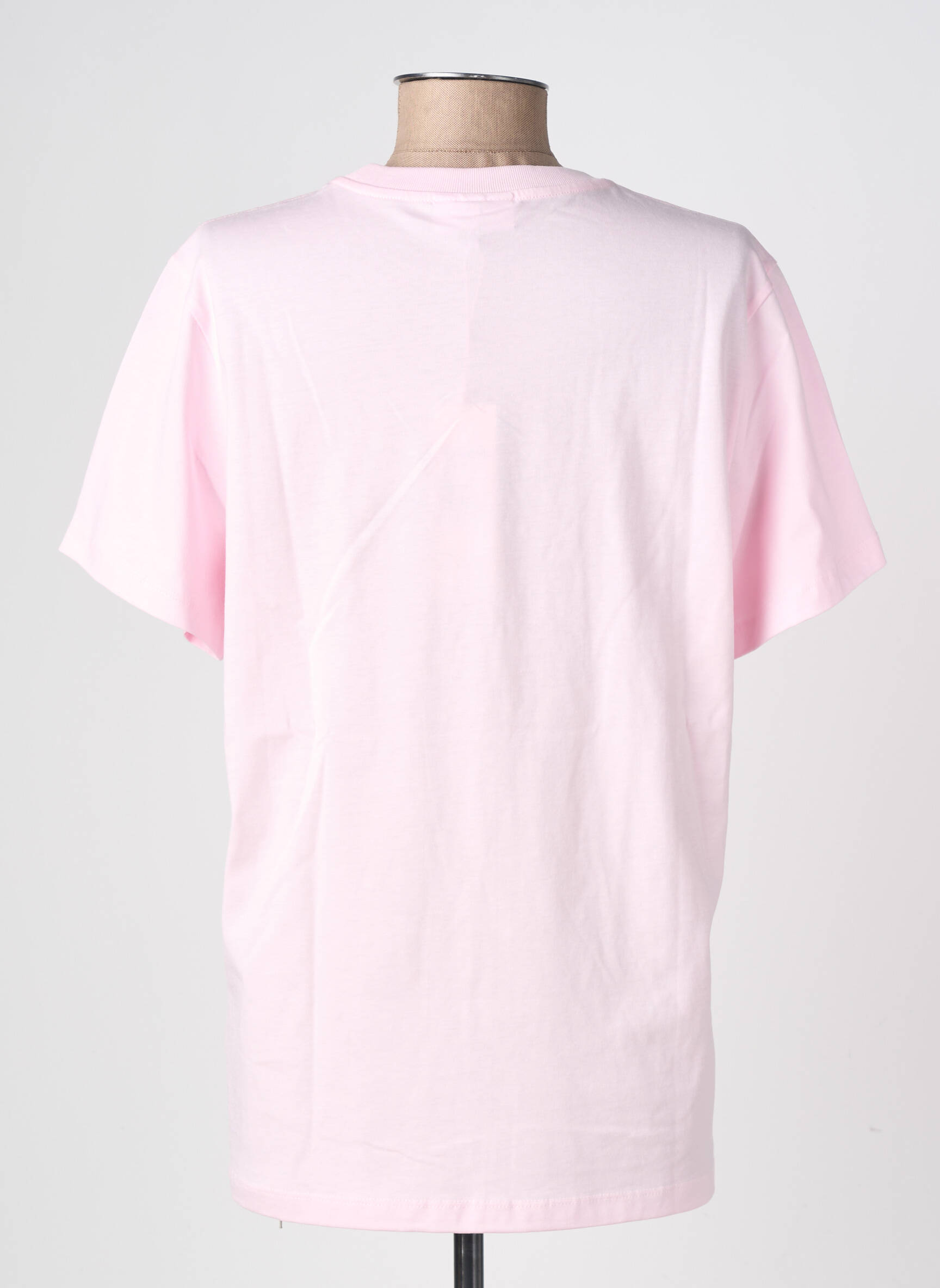 Tricou croială dreaptă mâneci scurte roz GANNI femeie