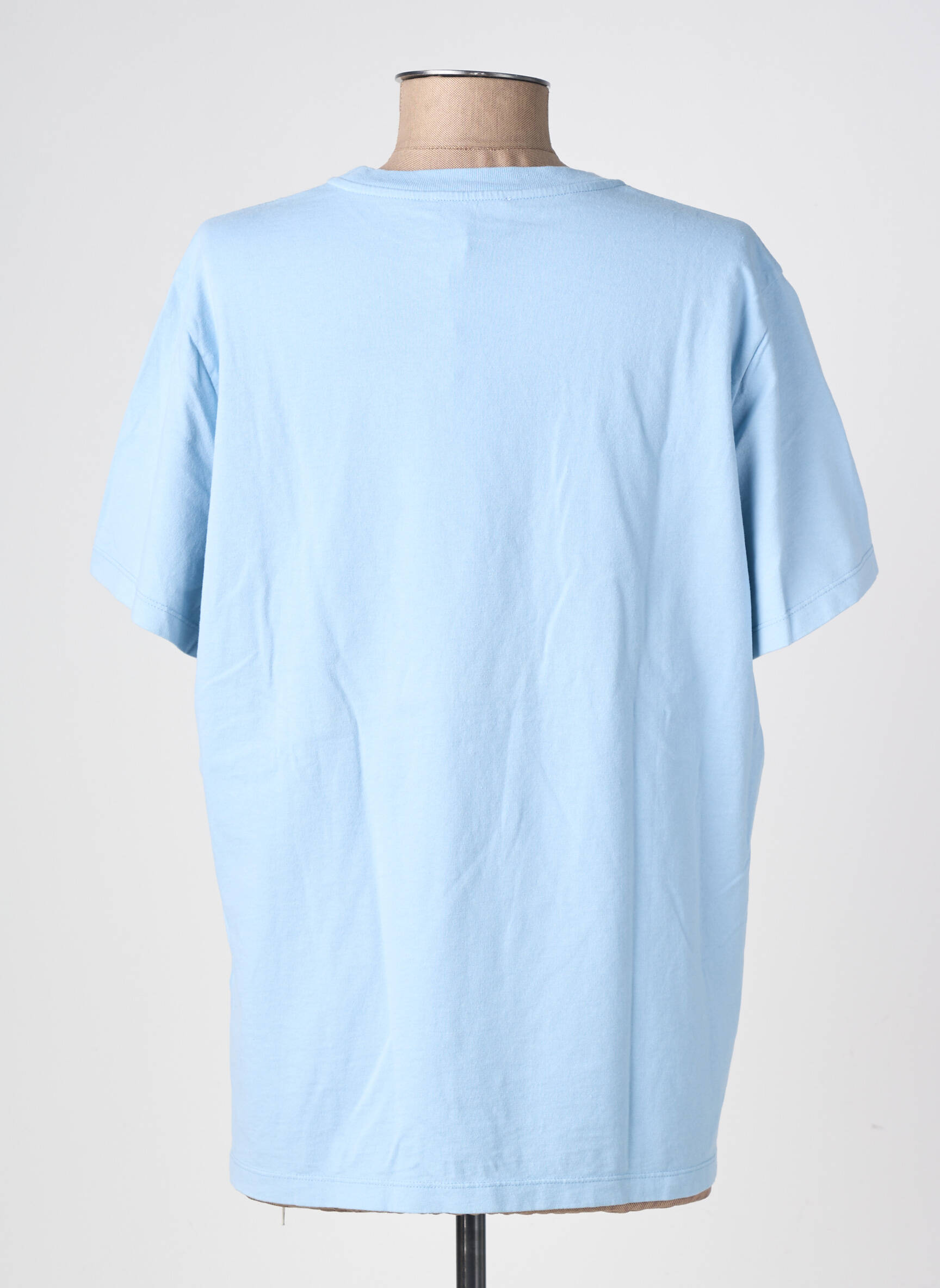 Tricou croială dreaptă mâneci scurte albastru GANNI femeie