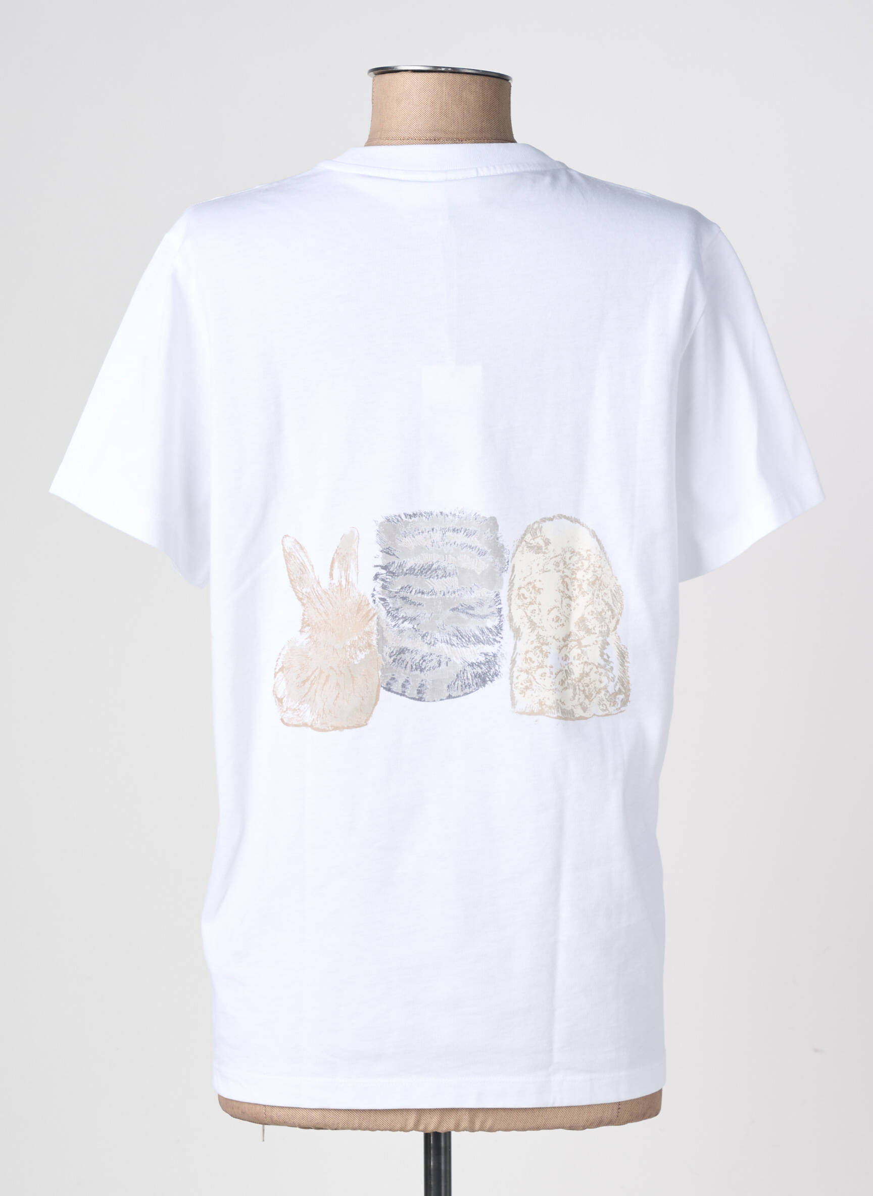 Tricou croială dreaptă mâneci scurte alb GANNI femeie