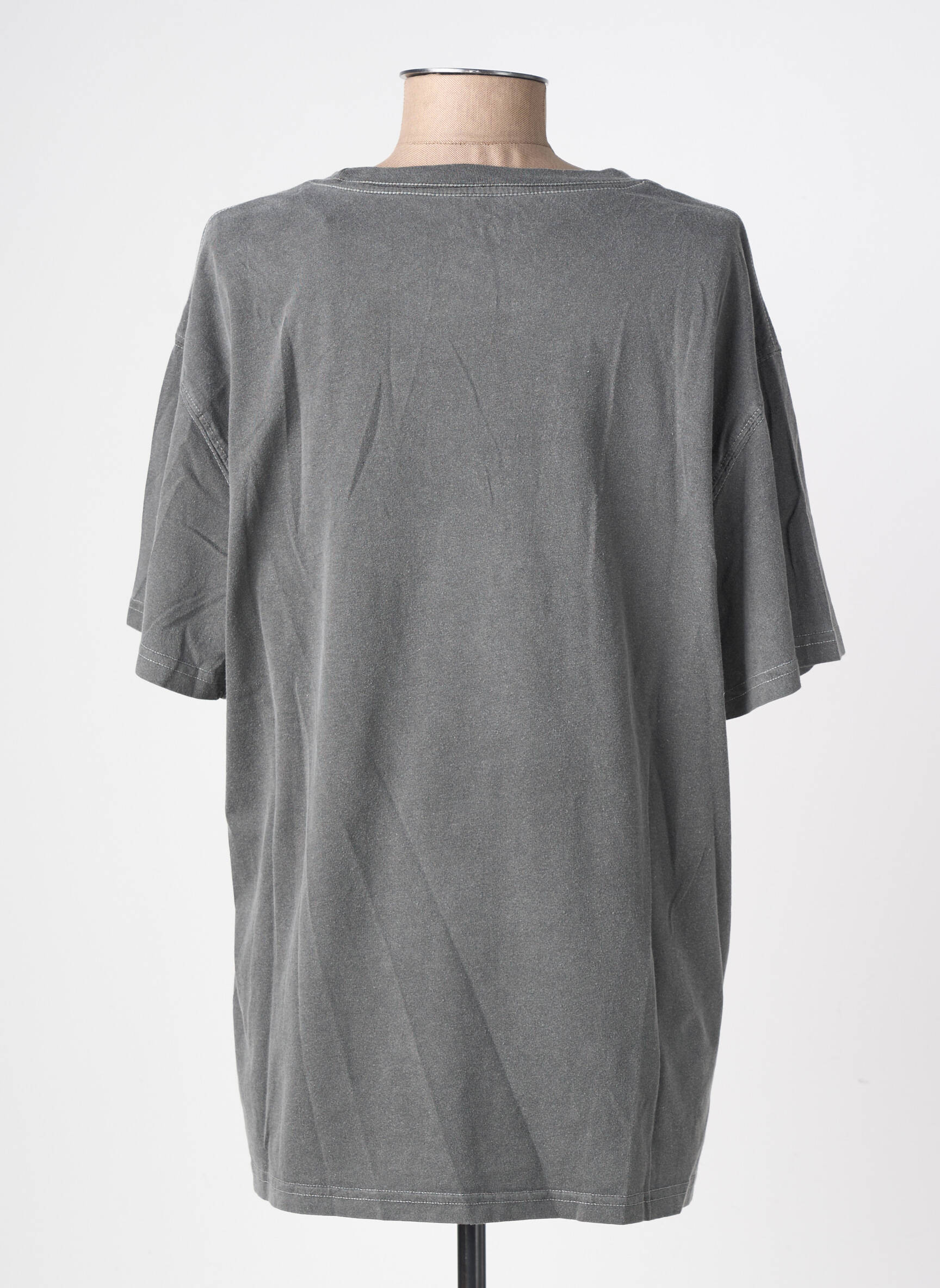 Tricou croială dreaptă mâneci scurte gri NEWTONE femeie