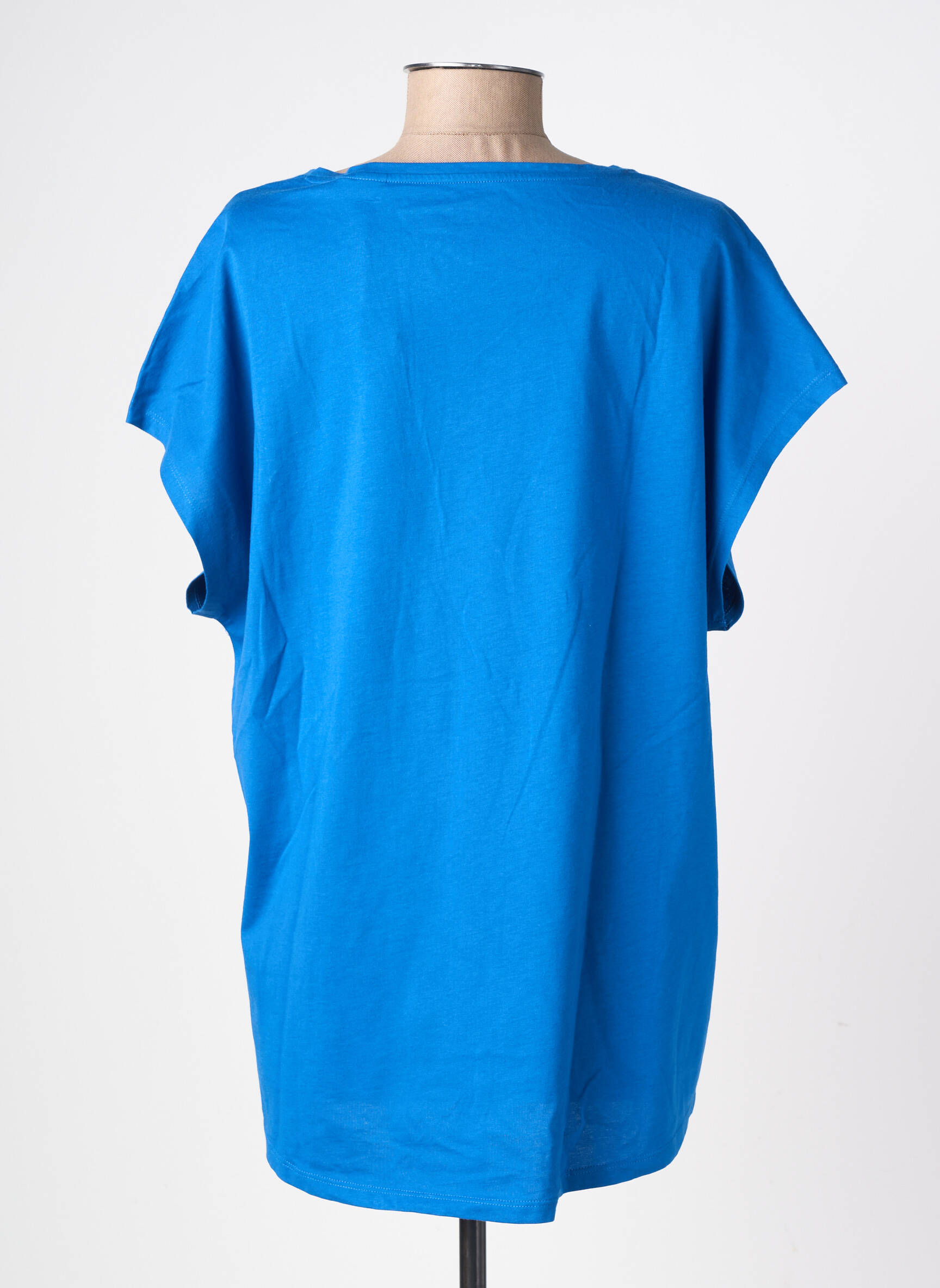 Tricou guler în v mâneci scurte albastru NEWTONE femeie