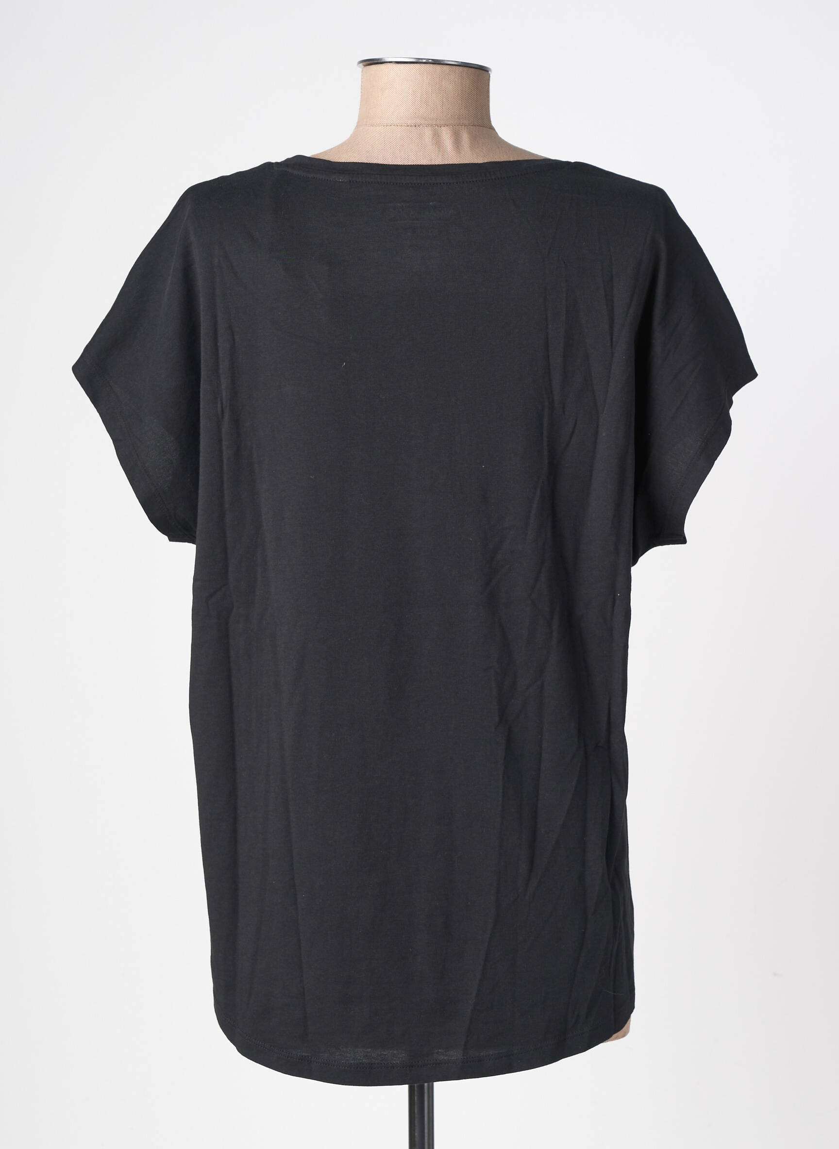 Tricou guler în v mâneci scurte negru NEWTONE femeie