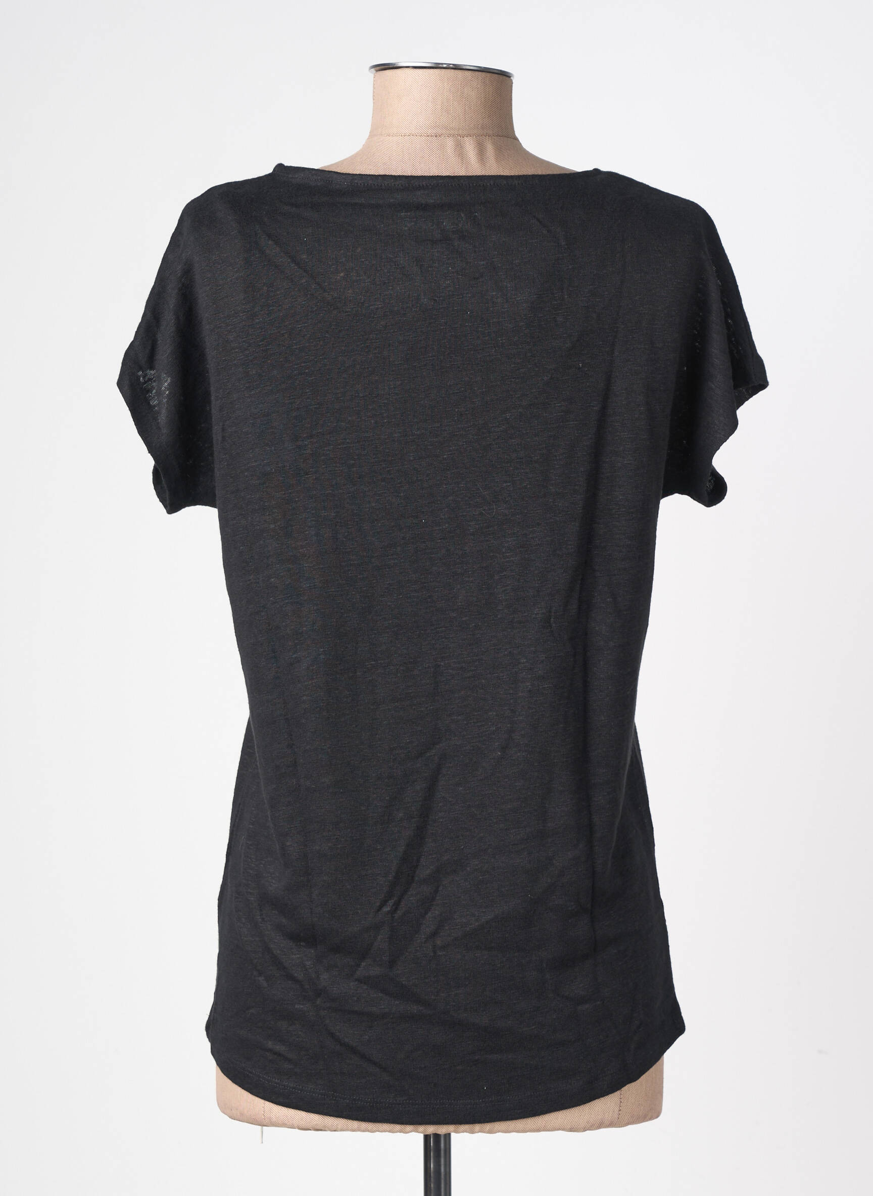 Tricou croială dreaptă mâneci scurte negru NEWTONE femeie