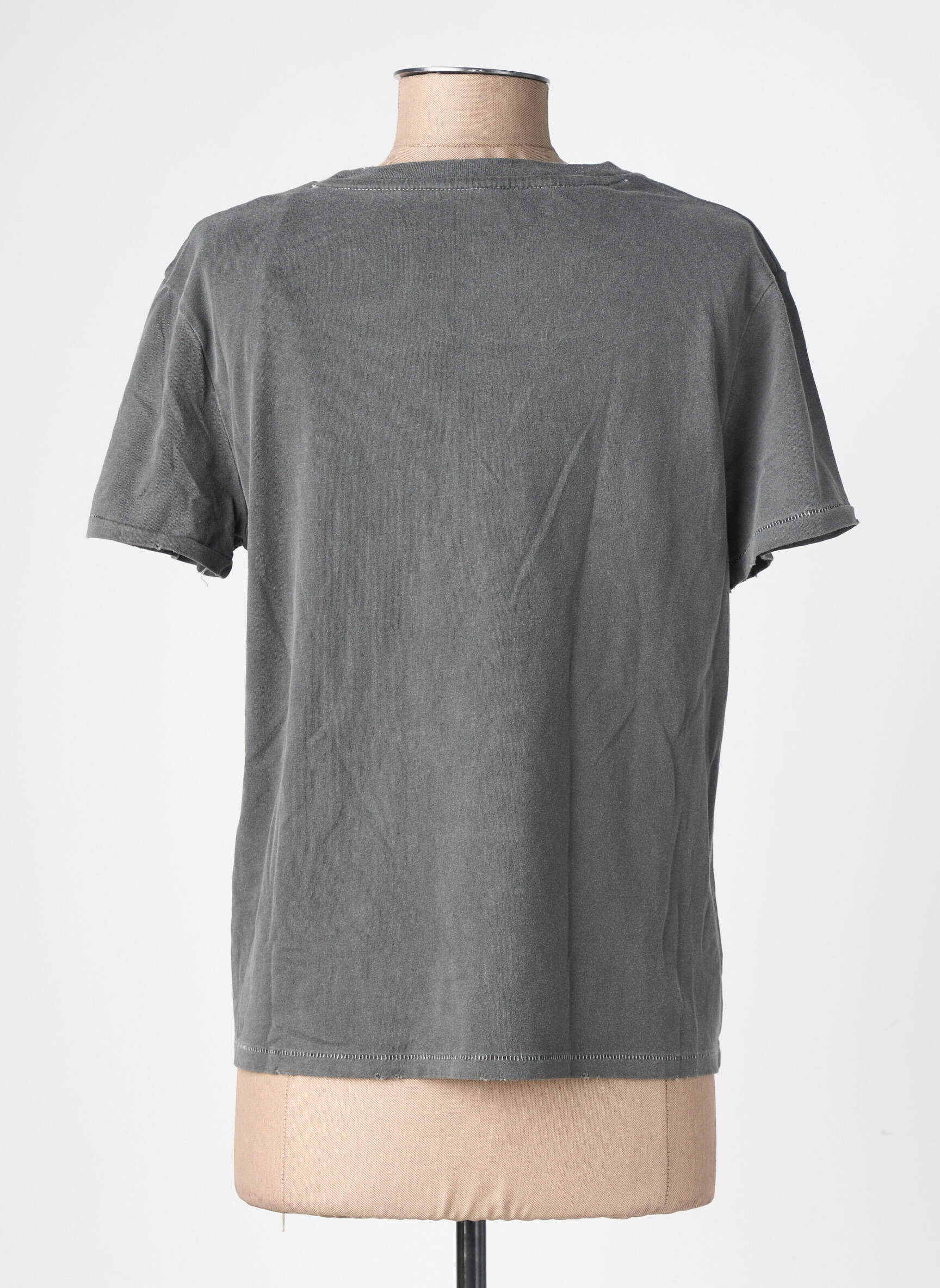 Tricou croială dreaptă mâneci scurte gri NEWTONE femeie