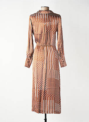 Rochie lungă mâneci lungi mâneci lungi maro GRACE & MILA femeie