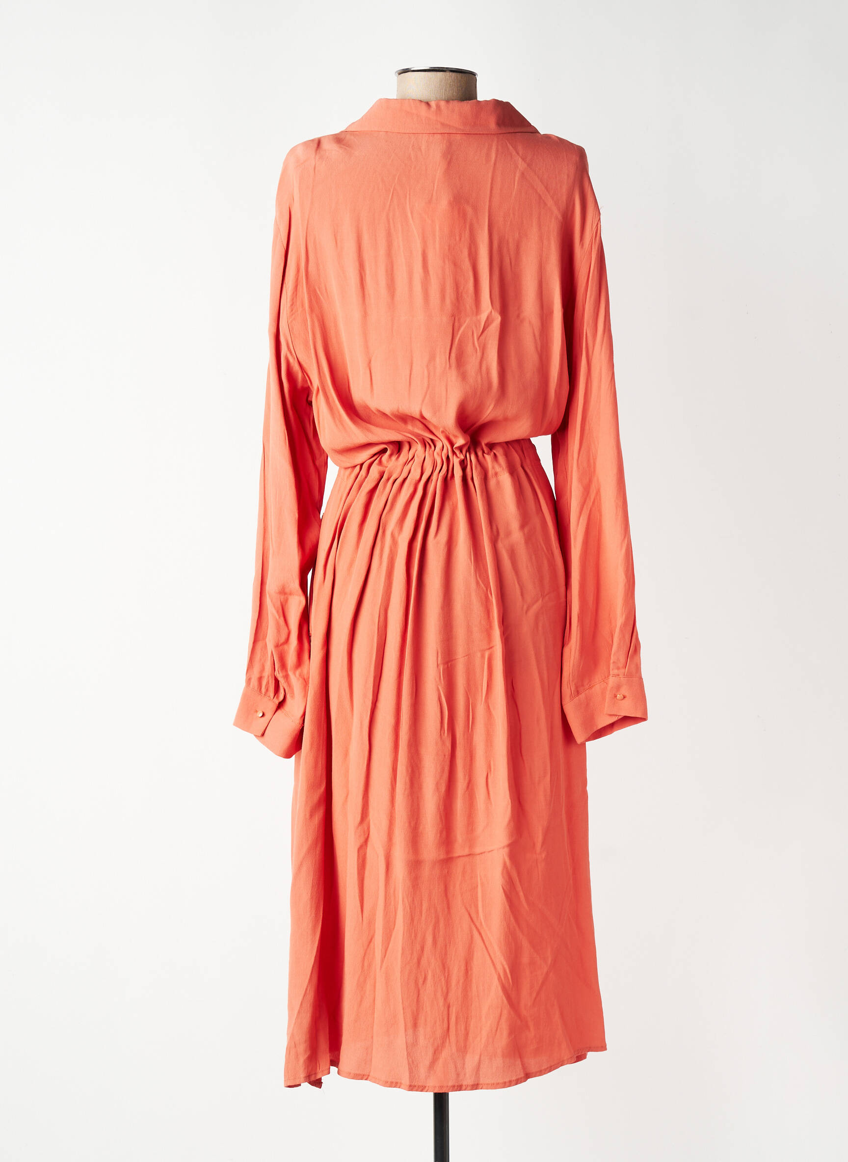 Rochie lungă mâneci lungi mâneci lungi portocalie GRACE & MILA femeie