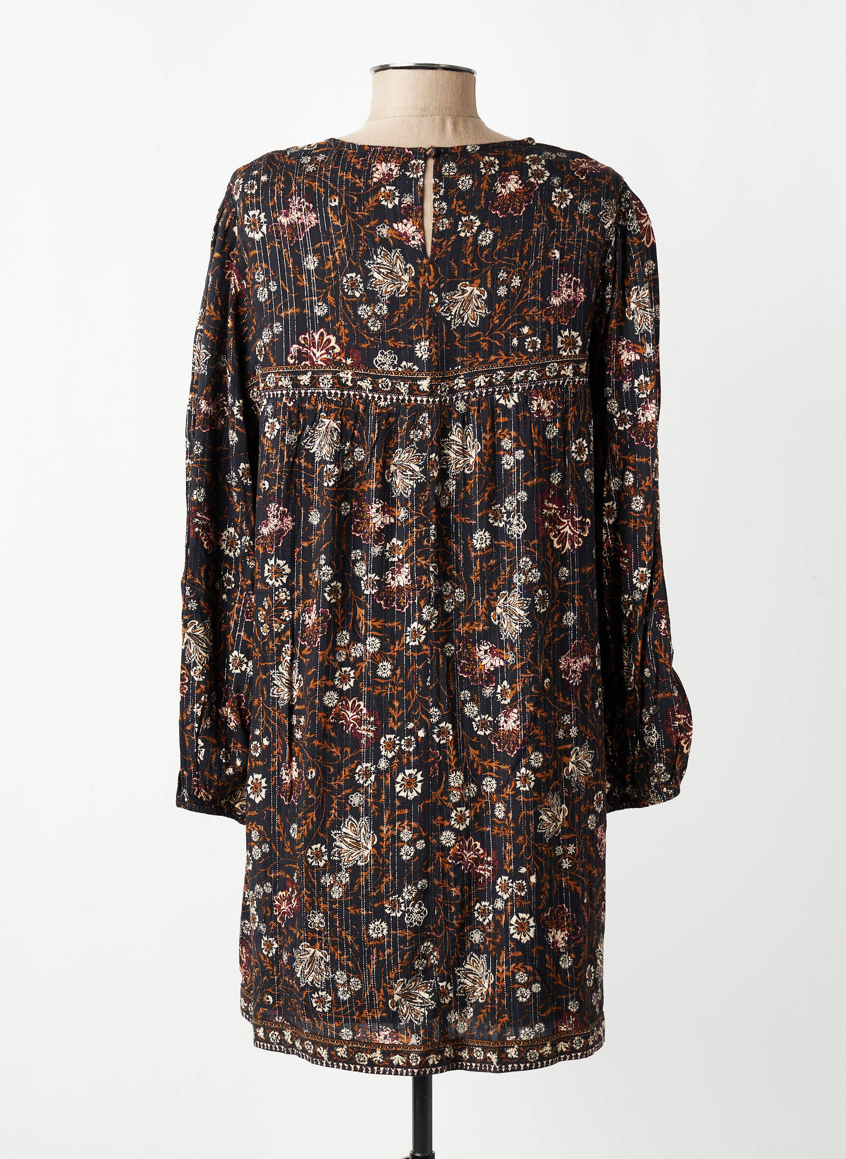 Rochie scurtă croială evazată mâneci lungi negru GRACE & MILA femeie