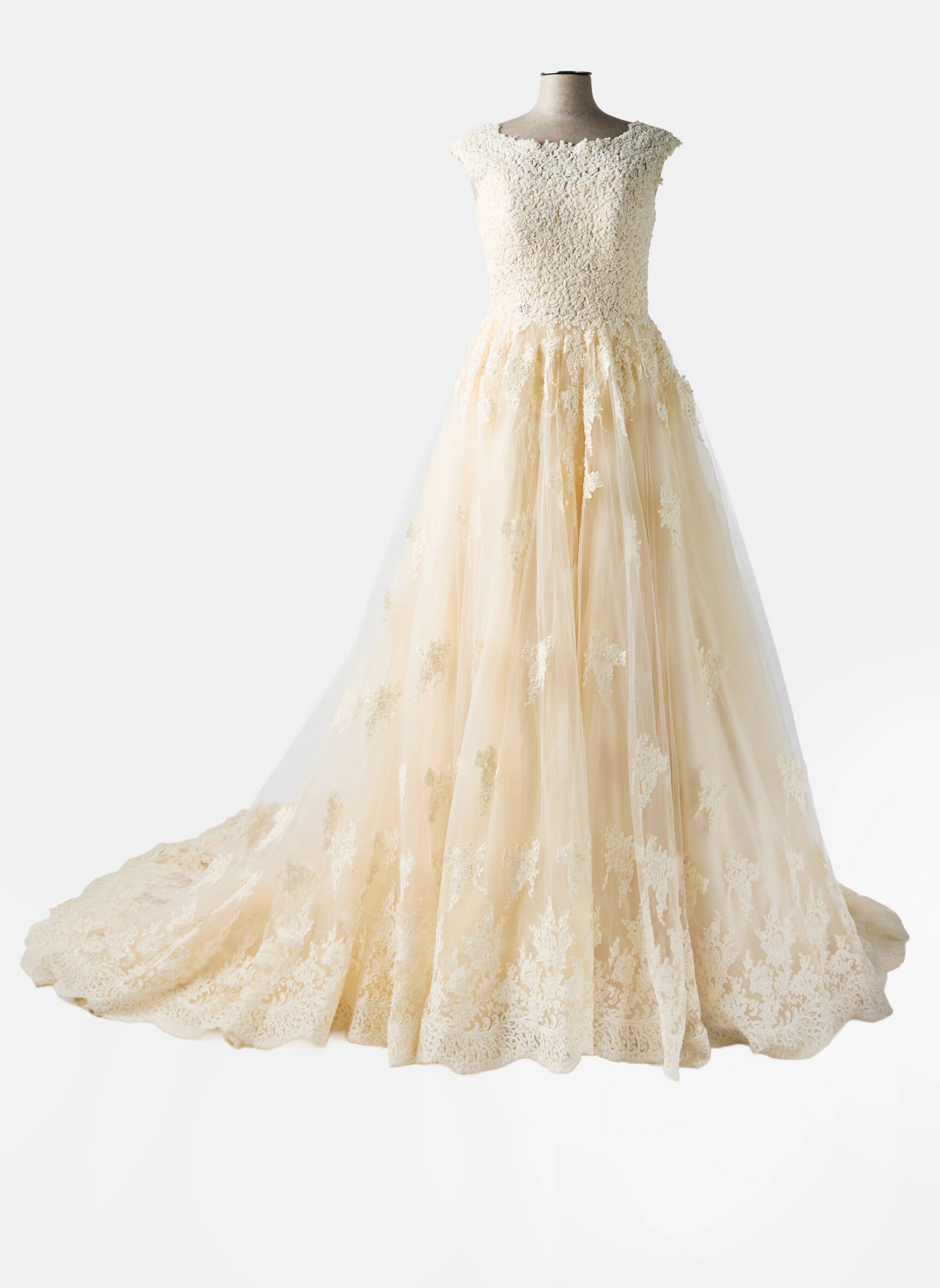 Rochie de mireasă fără mâneci fără mâneci bej PRONUPTIA femeie