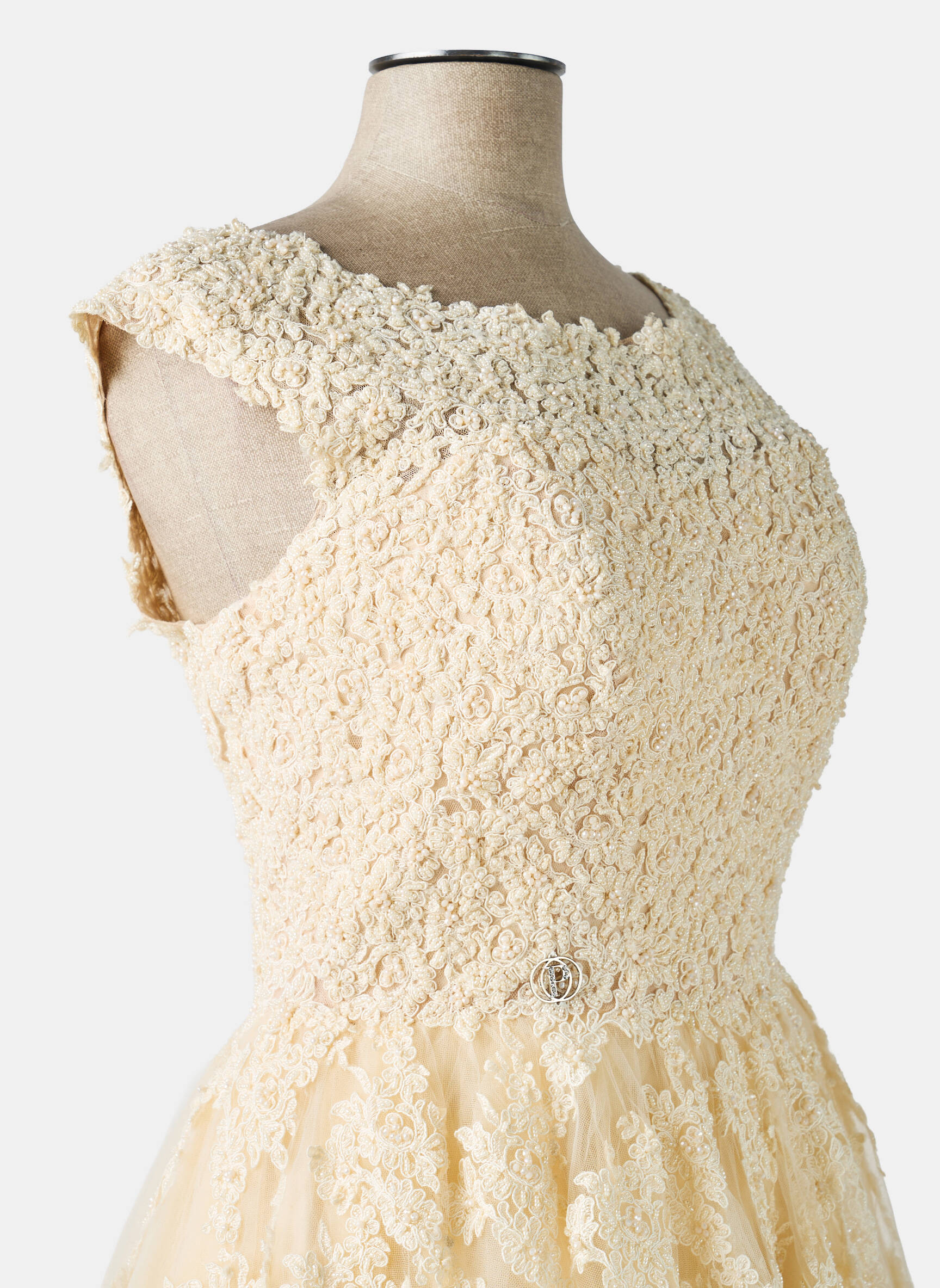 Rochie de mireasă fără mâneci fără mâneci bej PRONUPTIA femeie