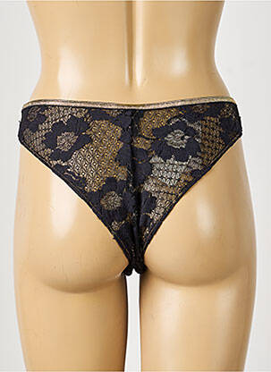 Tanga efect material satinat negru LA NOUVELLE femeie