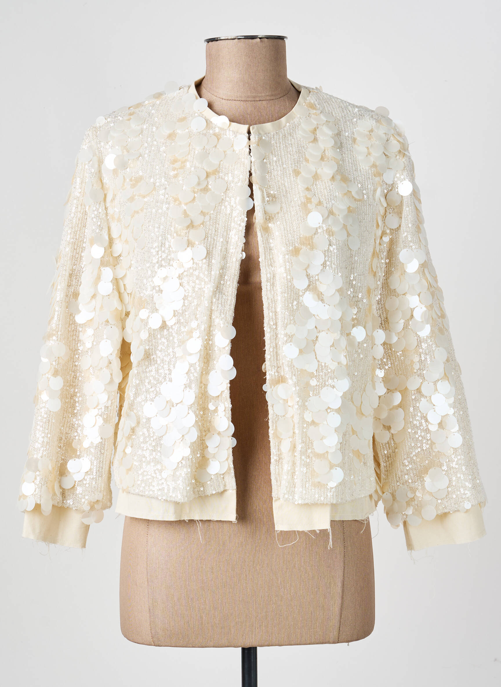 Jachete elegante guler rotund bej PHISIQUE DU ROLE femeie