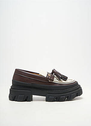 Mocasini material neted toc de 4 la 6 cm maro GANNI femeie