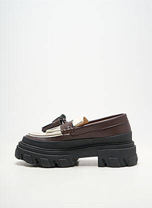Mocasini material neted toc de 4 la 6 cm maro GANNI femeie
