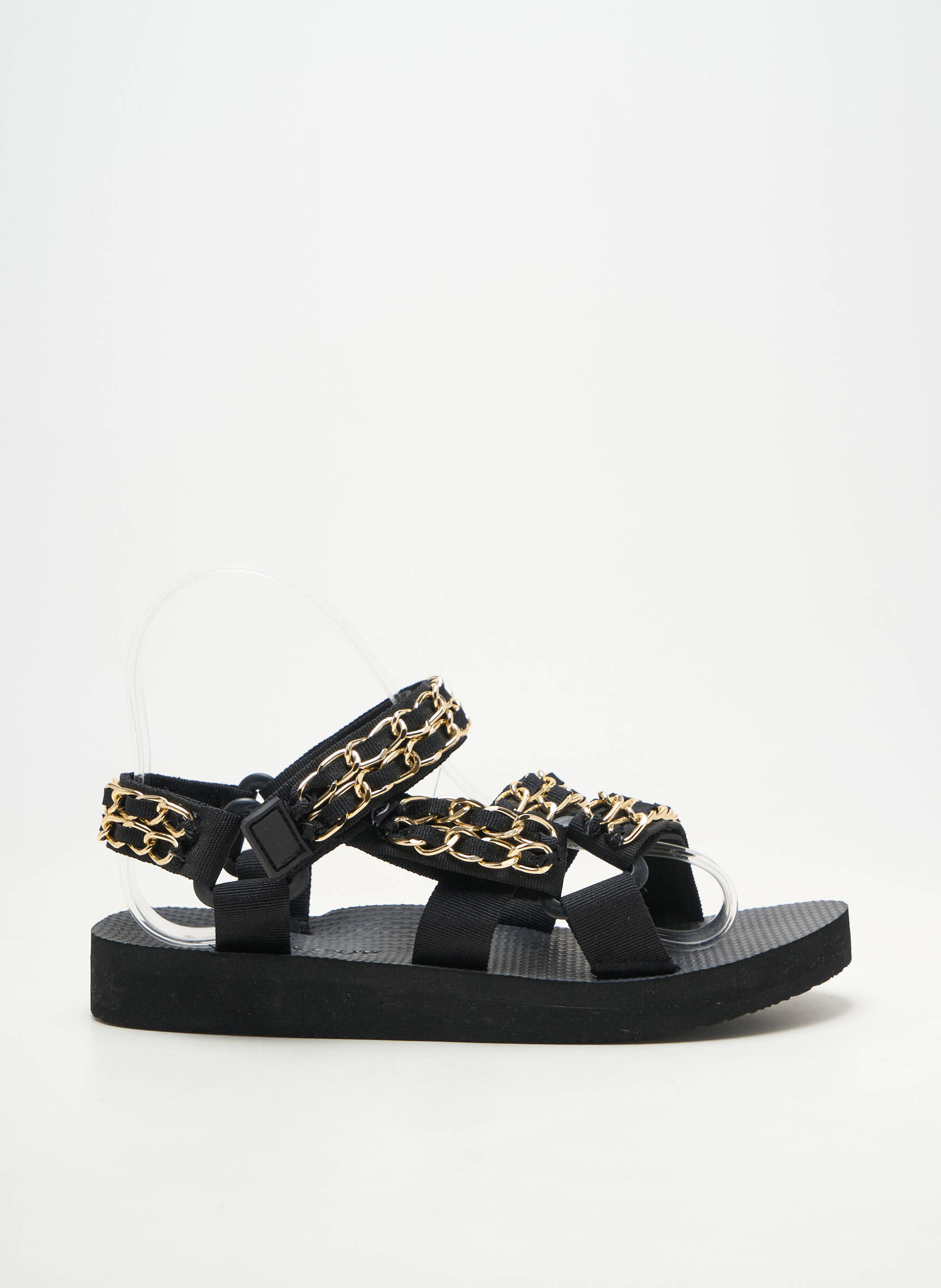 Sandale/pantofi decupați vârf deschis toc plat până la 3 cm negru ARIZONA LOVE femeie