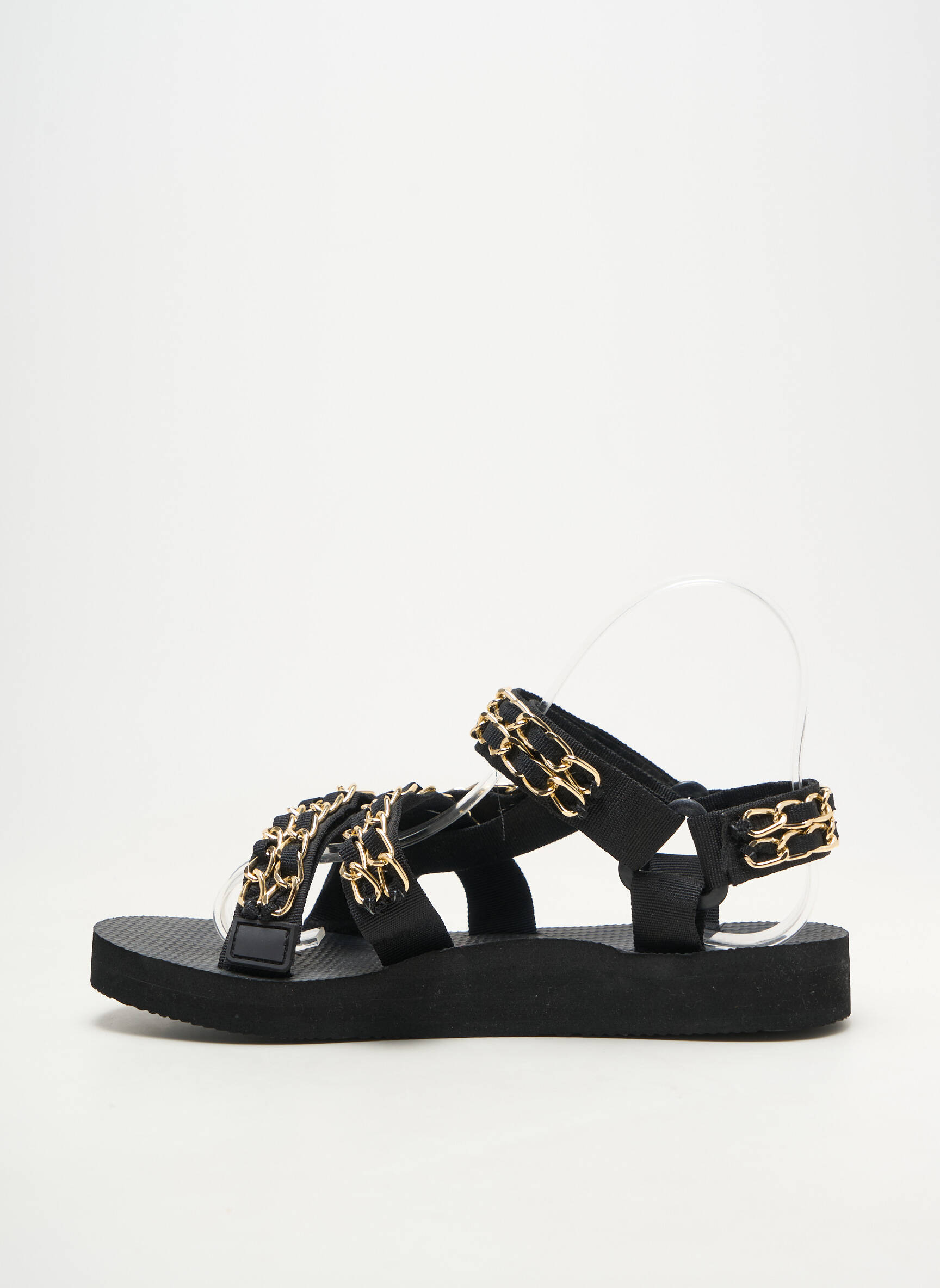 Sandale/pantofi decupați vârf deschis toc plat până la 3 cm negru ARIZONA LOVE femeie