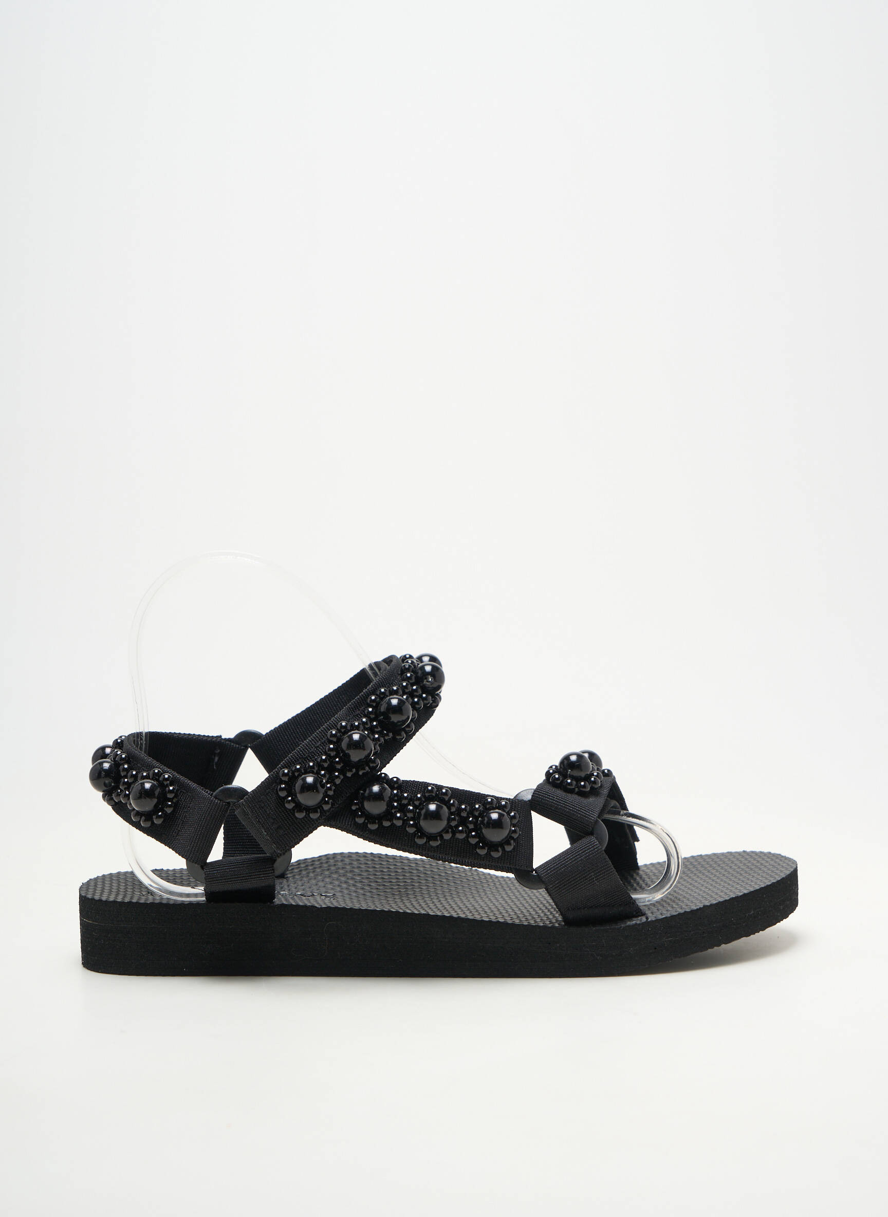 Sandale/pantofi decupați vârf deschis toc plat până la 3 cm negru ARIZONA LOVE femeie