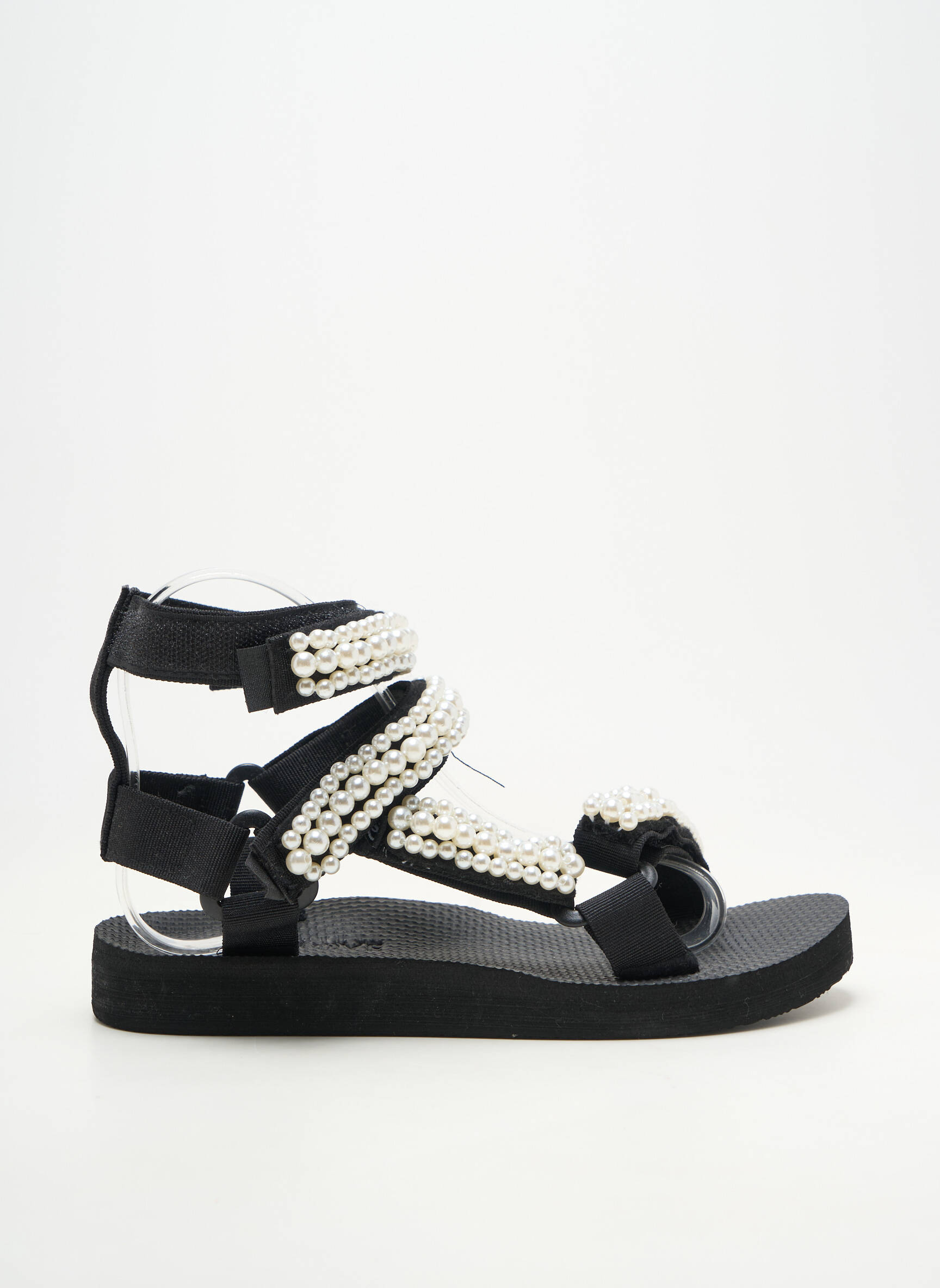 Sandale/pantofi decupați vârf deschis toc plat până la 3 cm negru ARIZONA LOVE femeie