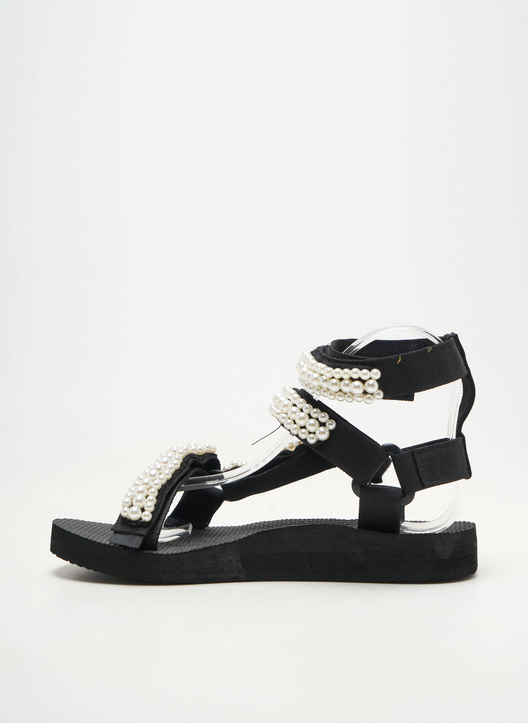 Sandale/pantofi decupați vârf deschis toc plat până la 3 cm negru ARIZONA LOVE femeie