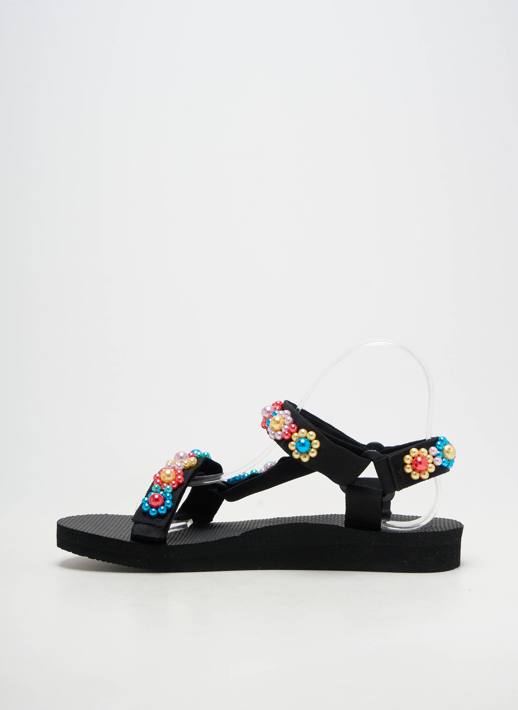 Sandale/pantofi decupați vârf deschis toc plat până la 3 cm negru ARIZONA LOVE femeie
