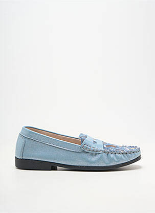 Mocasini material neted toc plat până la 3 cm albastru OTTILIA femeie