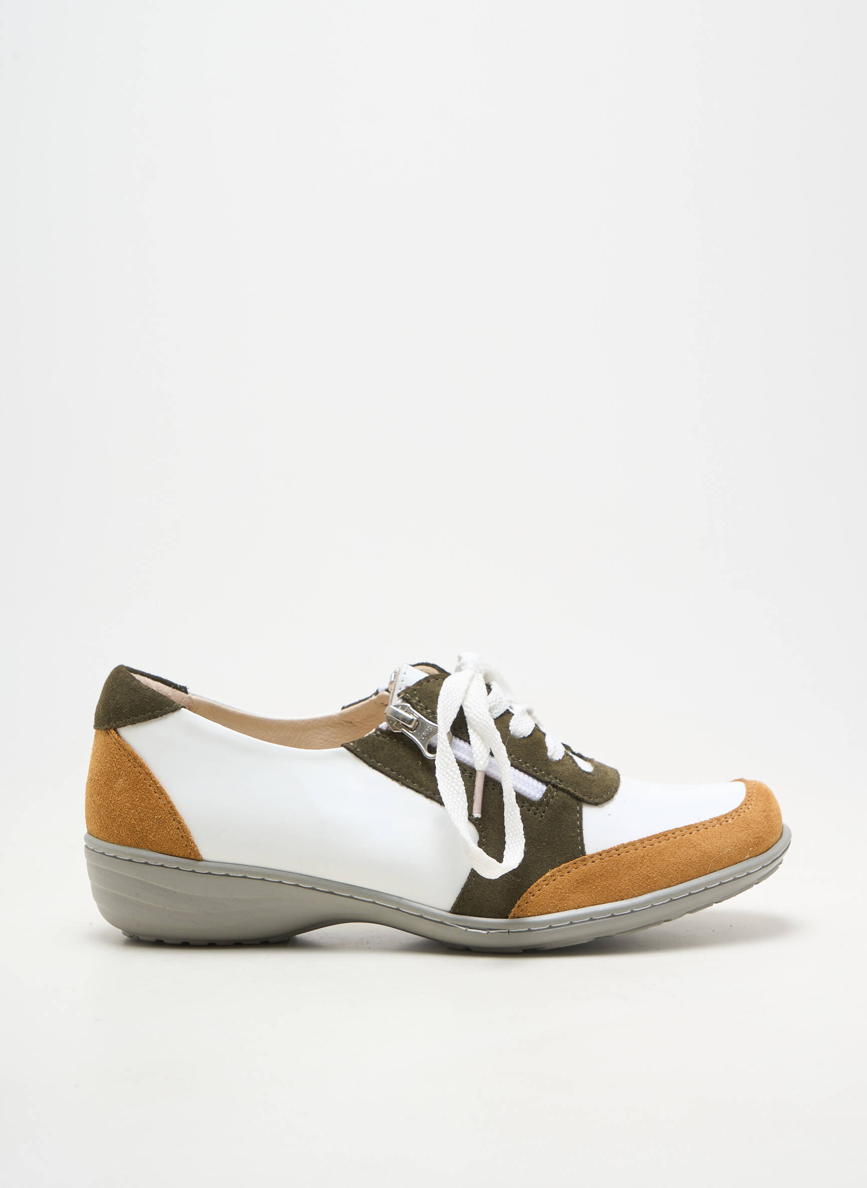 Adidași material neted toc plat până la 3 cm alb OTTILIA femeie