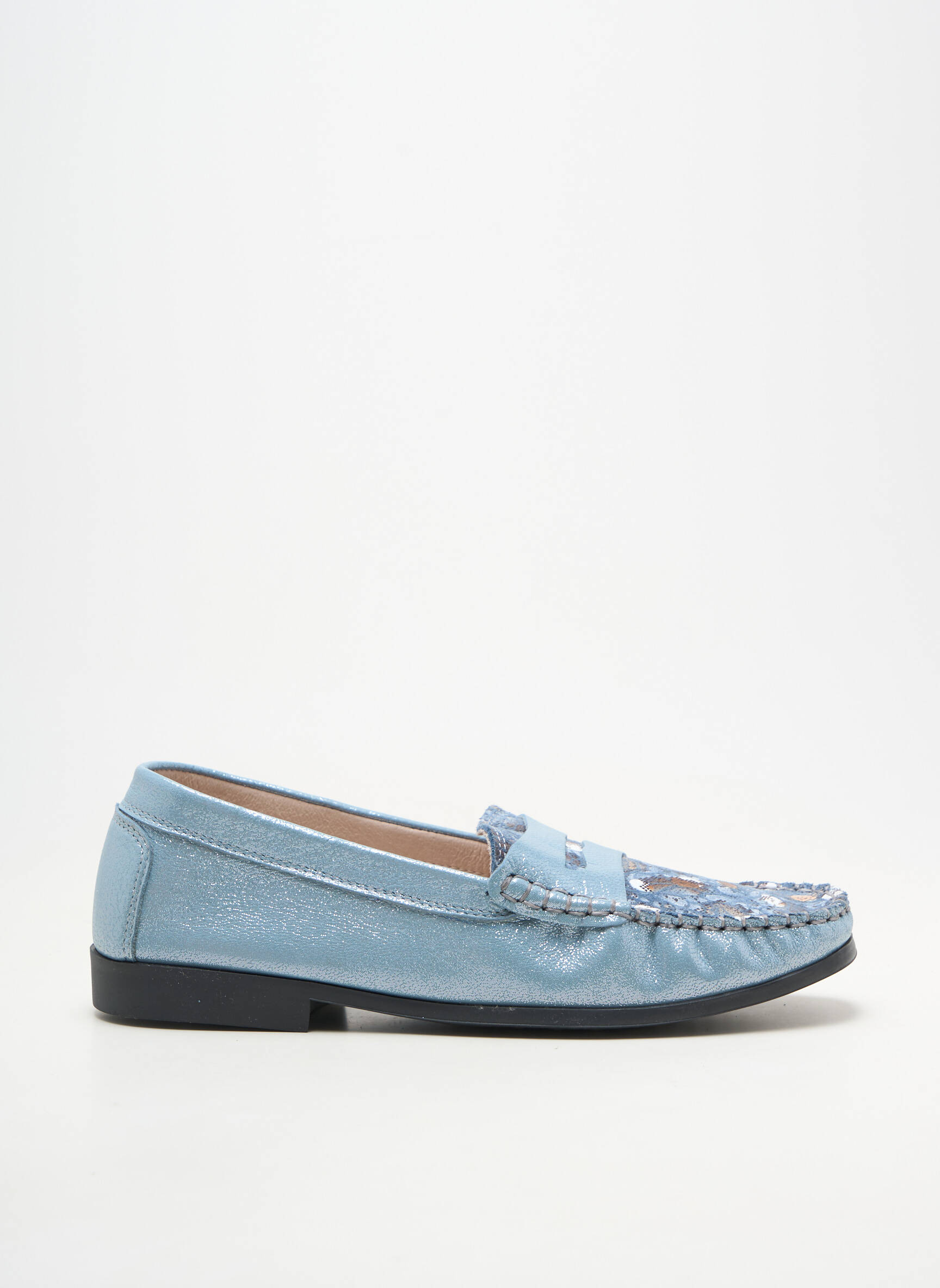 Mocasini material neted toc plat până la 3 cm albastru OTTILIA femeie