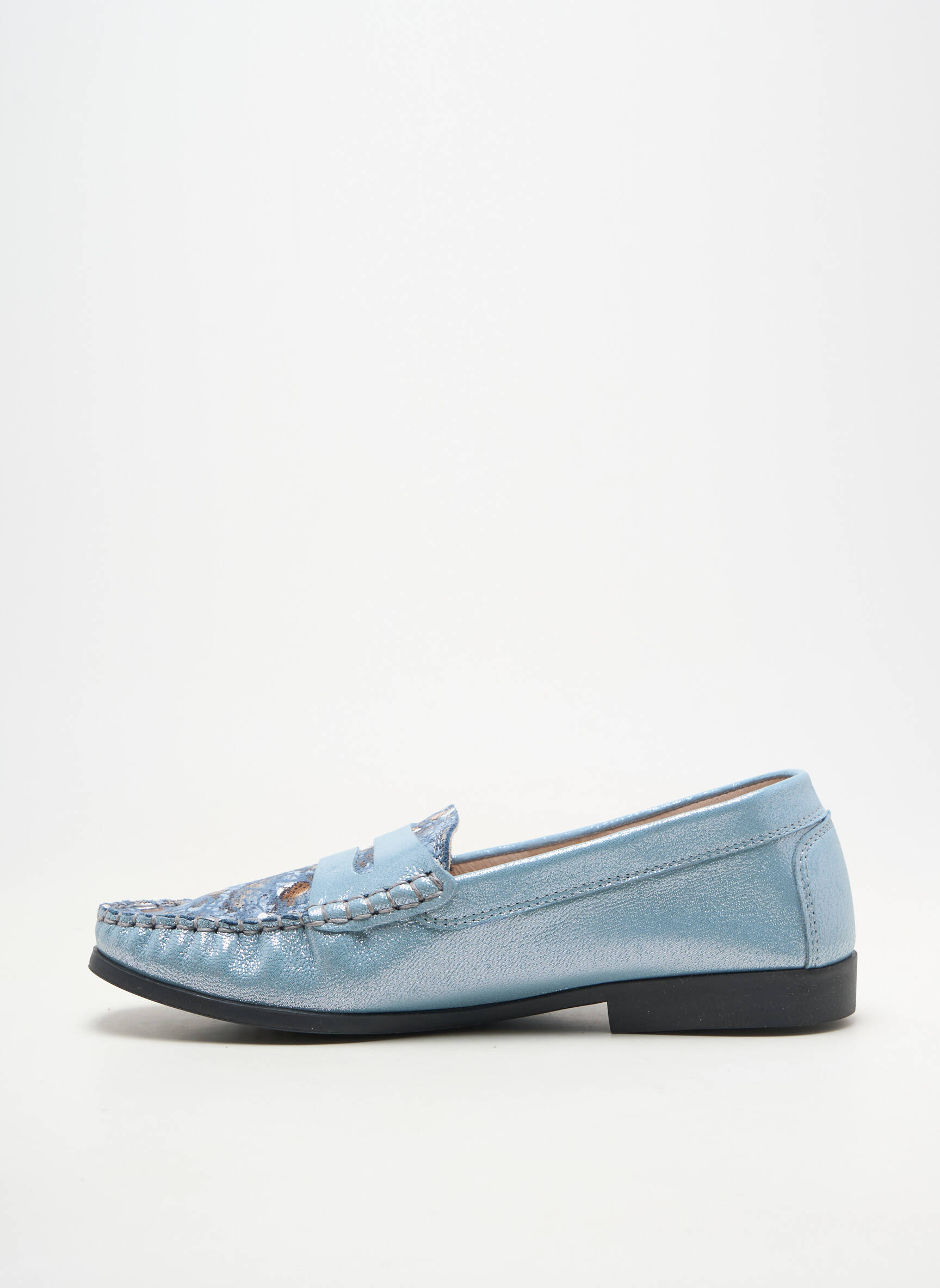 Mocasini material neted toc plat până la 3 cm albastru OTTILIA femeie