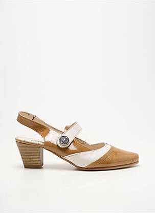 Pantofi cu toc material neted toc de 4 la 6 cm maro OTTILIA femeie
