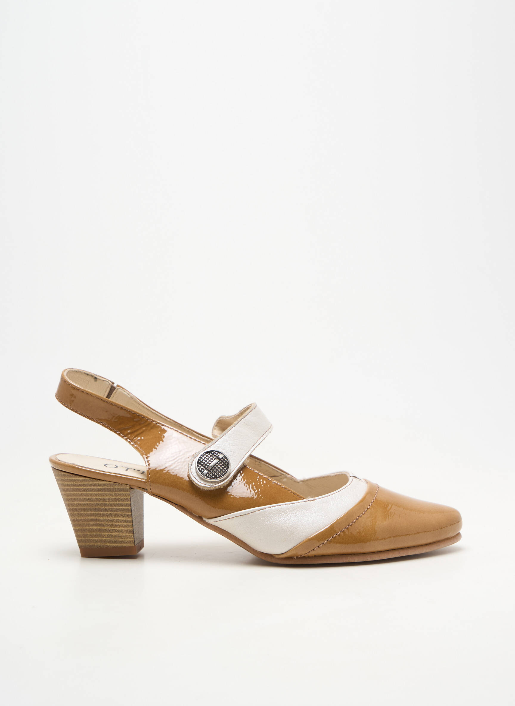 Pantofi cu toc material neted toc de 4 la 6 cm maro OTTILIA femeie