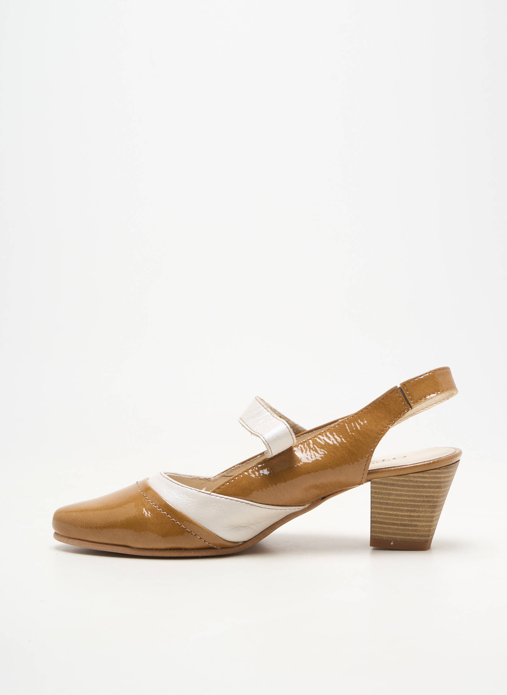 Pantofi cu toc material neted toc de 4 la 6 cm maro OTTILIA femeie